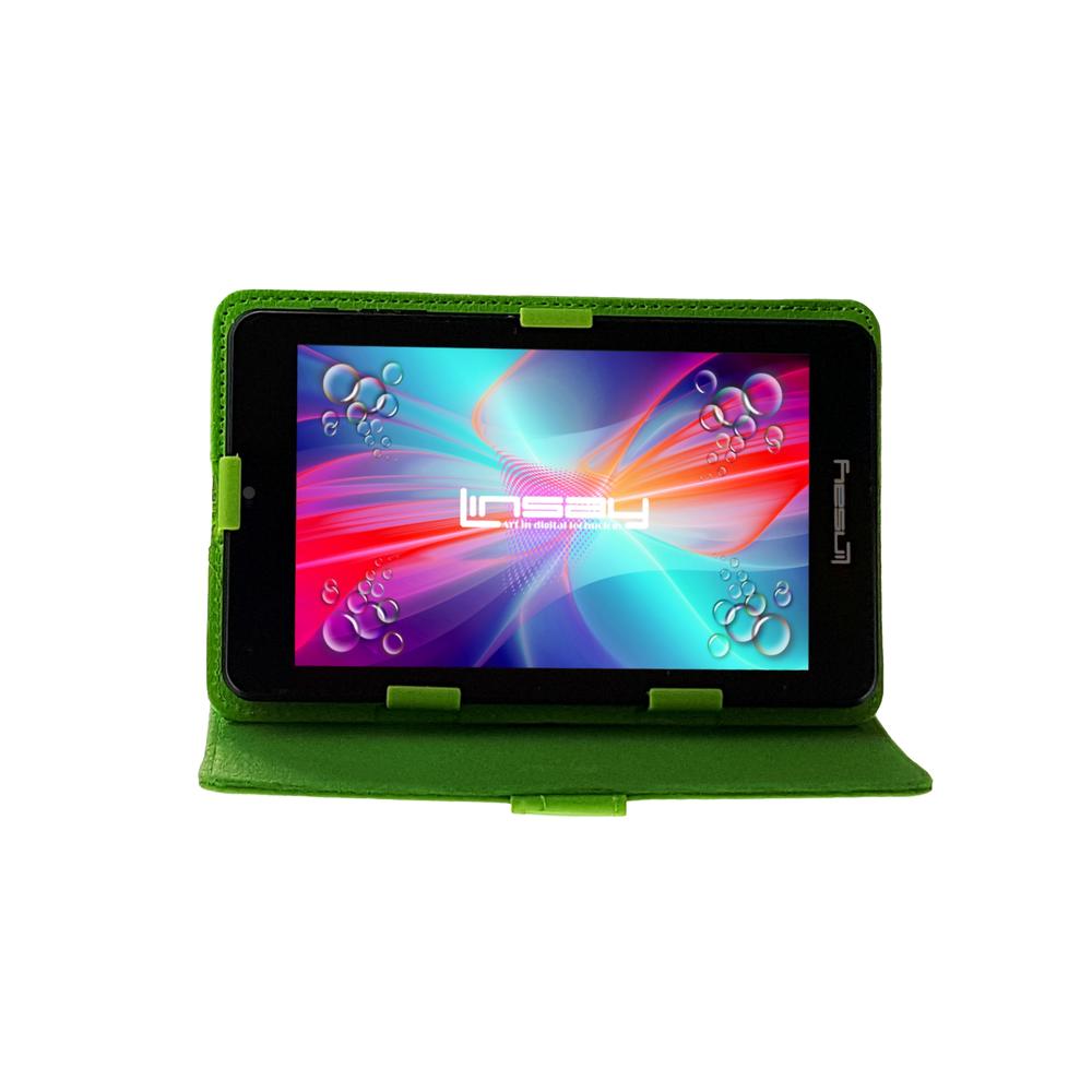 LINSAY ® 7" New Quad-Core 2GB RAM 16GB Android 9.0 Pie Tablet with Green Standing Case