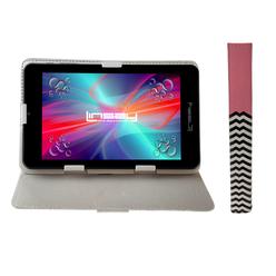 LINSAY 7" New Quad-Core 2GB RAM 64GB Android 13 Tablet with Pink Lines Standing Case