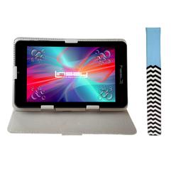 LINSAY 7" New Quad-Core 2GB RAM 64GB Android 13 Tablet with Blue Lines Standing Case