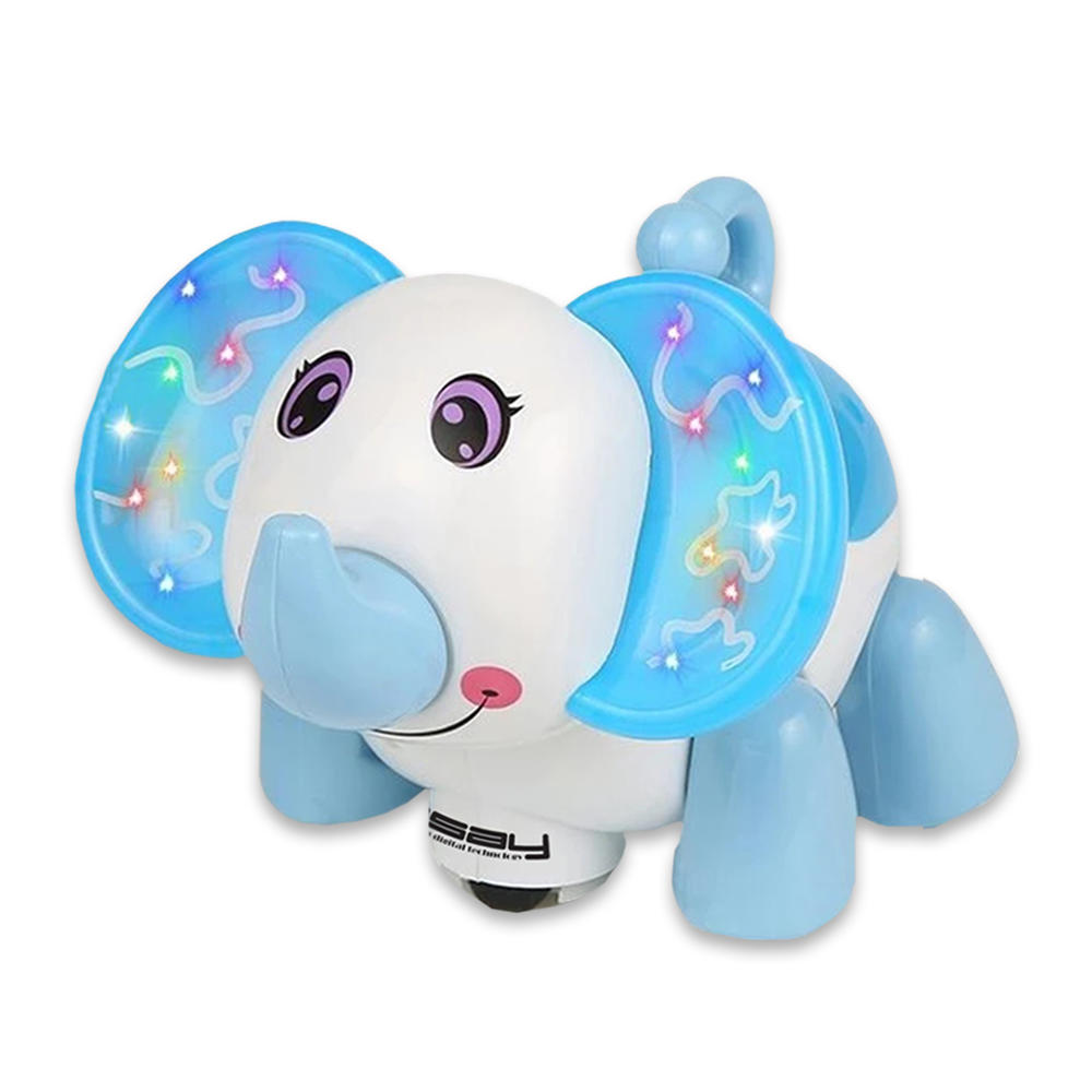 LINSAY &#174; Baby toy Elephant kids Smart Toy led light blue walk sounds talk