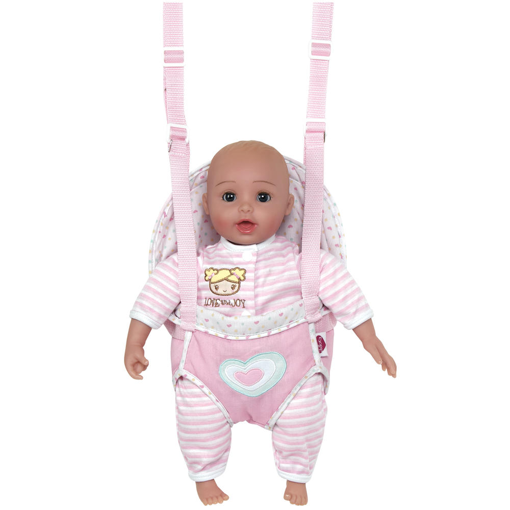 Adora Dolls GiggleTime Giggling Laughing Sounds Open/Close Eyes Baby Doll w/Carrier - Blonde Hair Girl