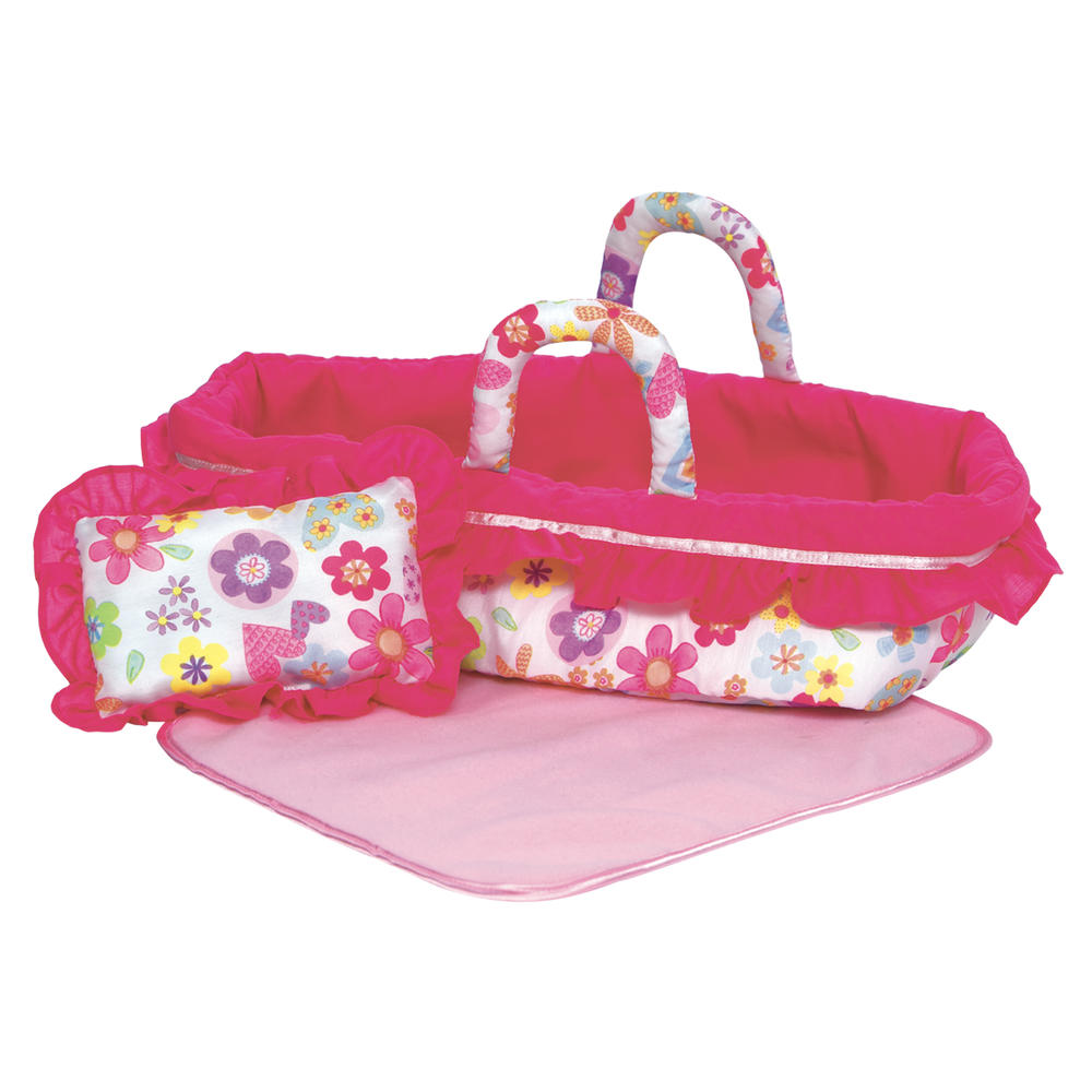 Adora Dolls Travel Portable Cloth Doll Bed and Carrier and Pillow Set