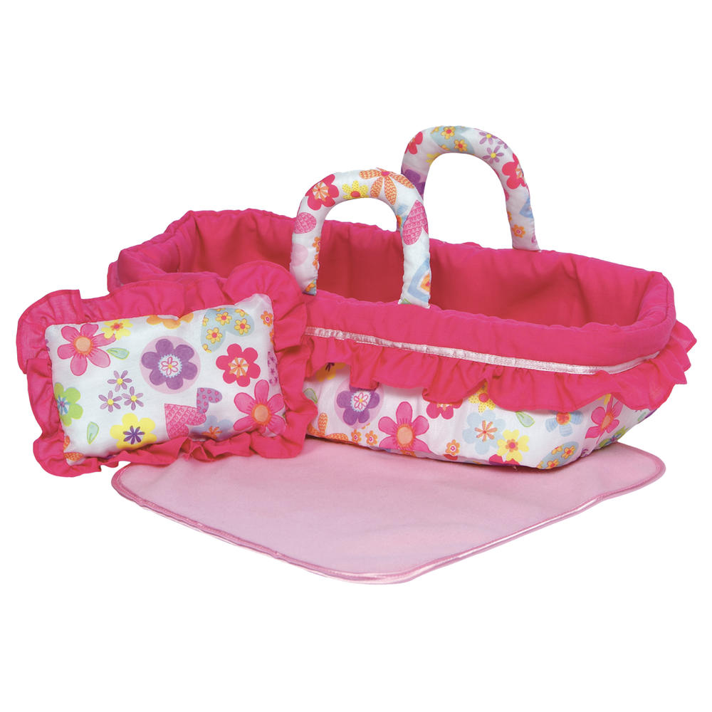 Adora Dolls Travel Portable Cloth Doll Bed and Carrier and Pillow Set