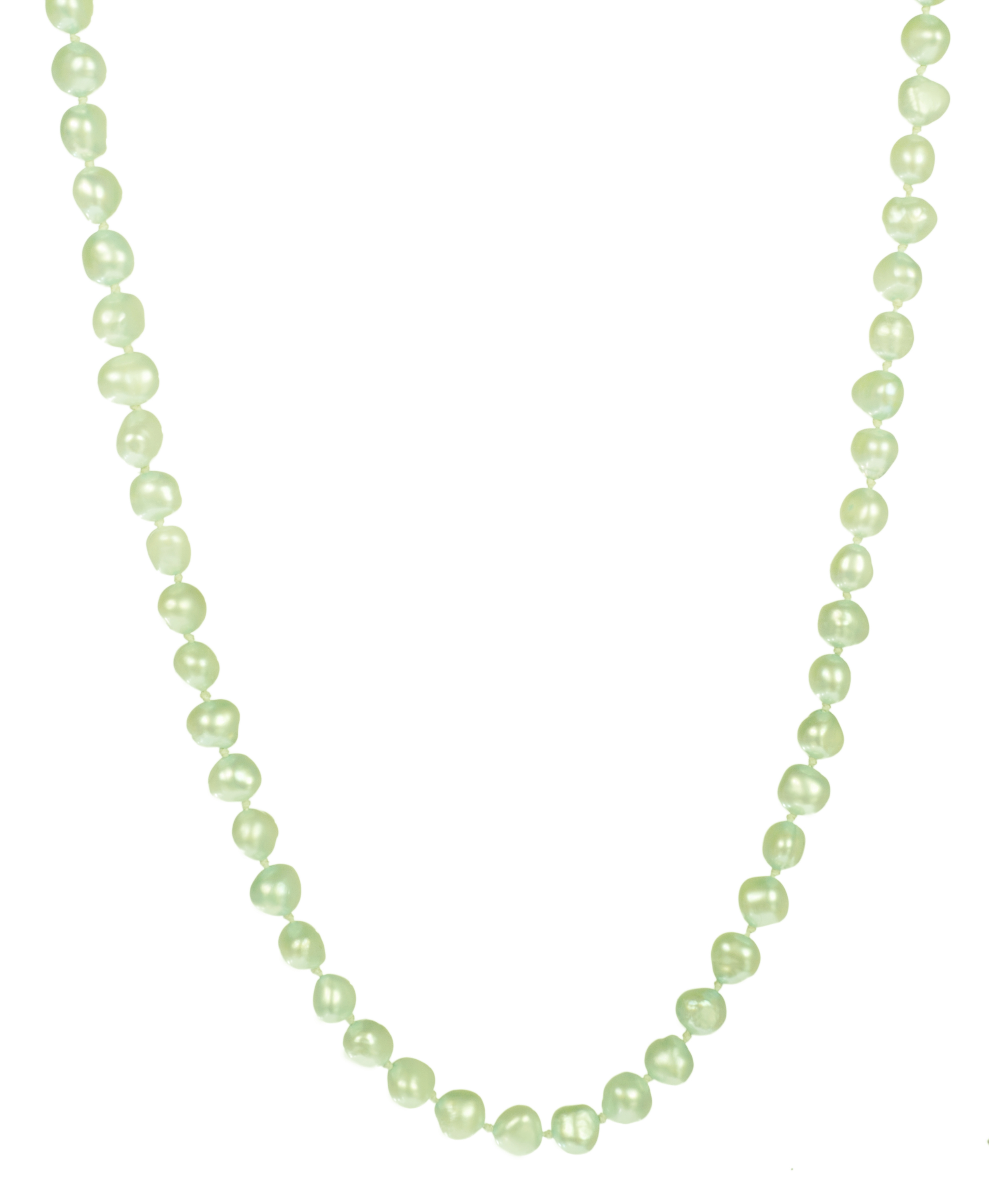 6-7mm Dyed Aqua Baroque Freshwater Cultured Pearl Endless Necklace, 50"