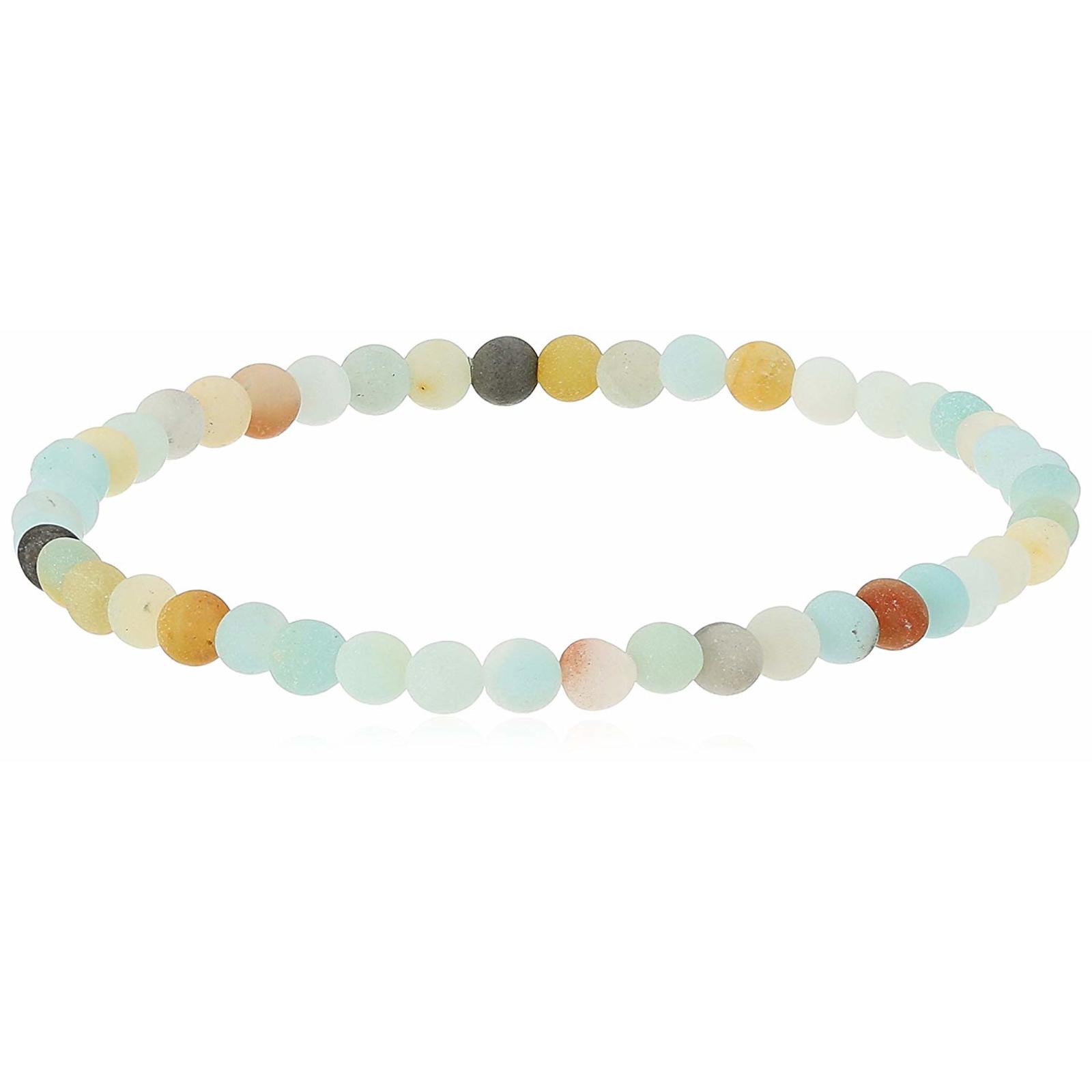 Stretch Smooth Round 4mm Multi Matte Amazonite 7 5 Bracelet
