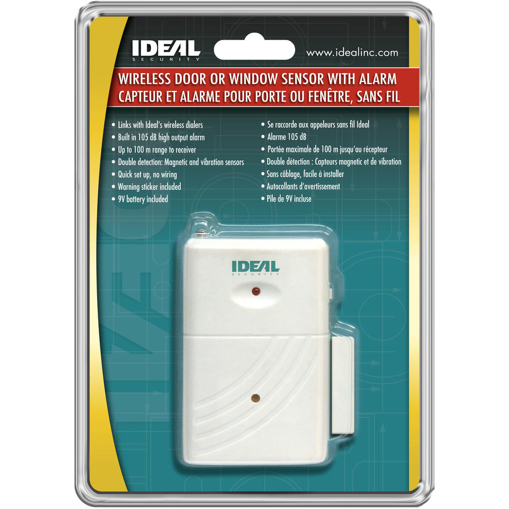 Ideal Security Inc. Wireless Door or Window Sensor with Alarm
