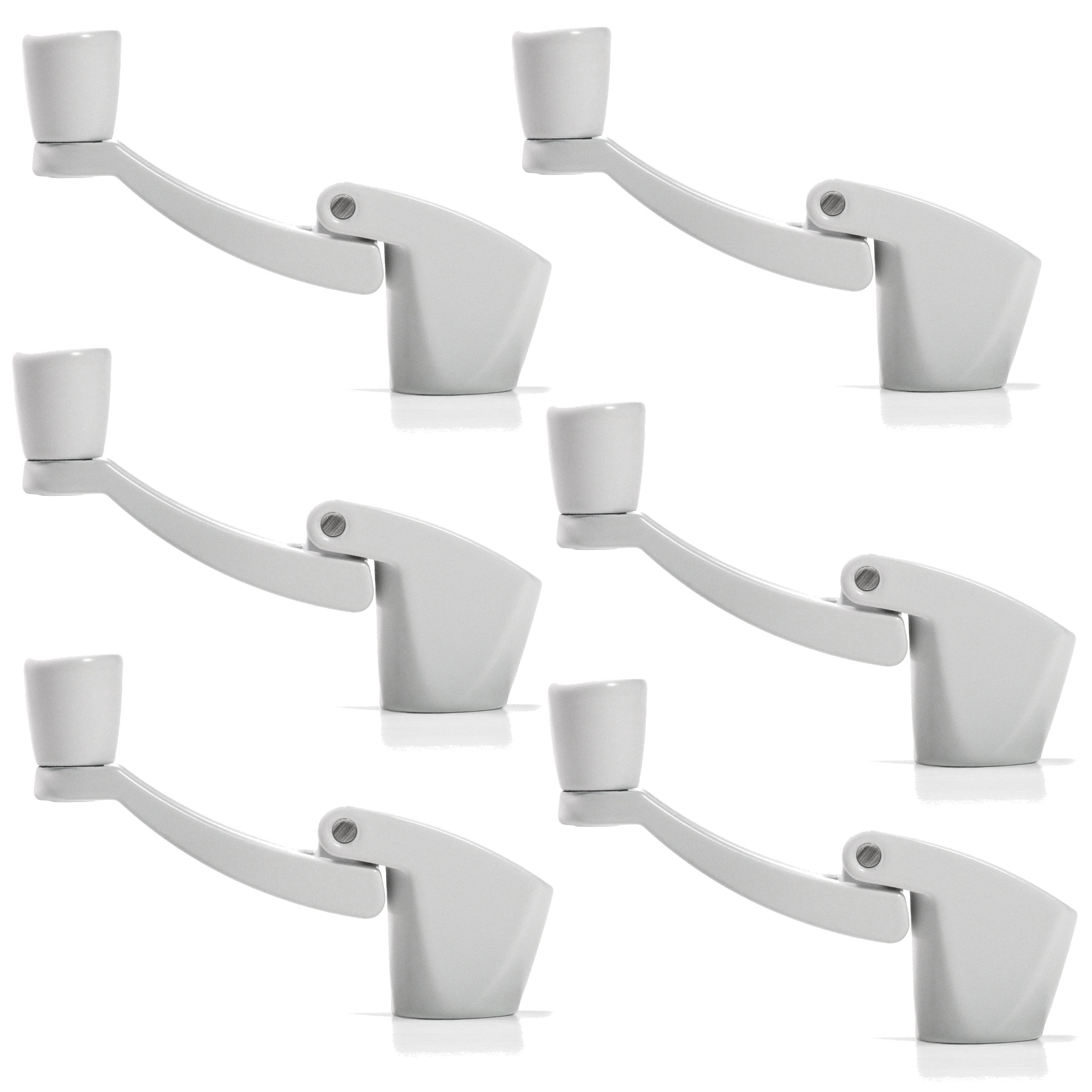 Ideal Security Inc. Fold Away Window Crank Handles Painted White (6-pack)