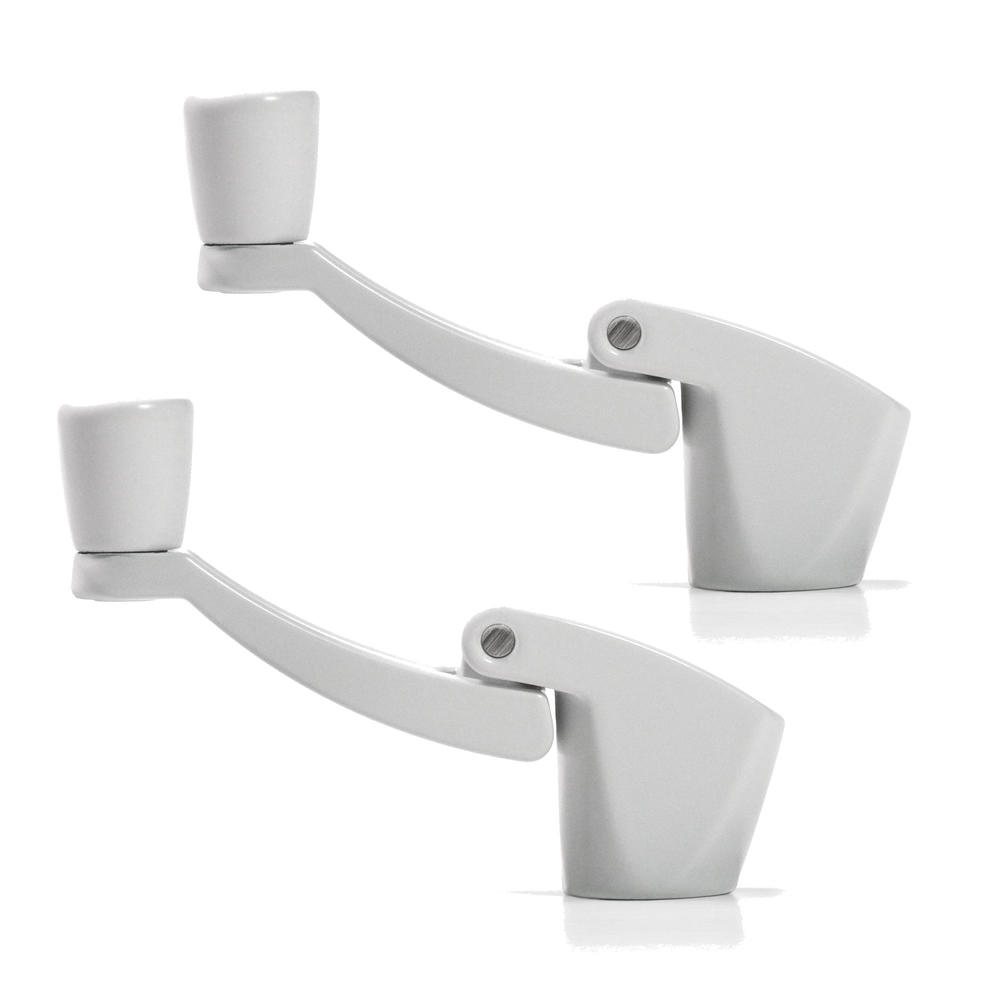 Ideal Security Inc. Fold Away Window Crank Handles Painted White (2-pack)