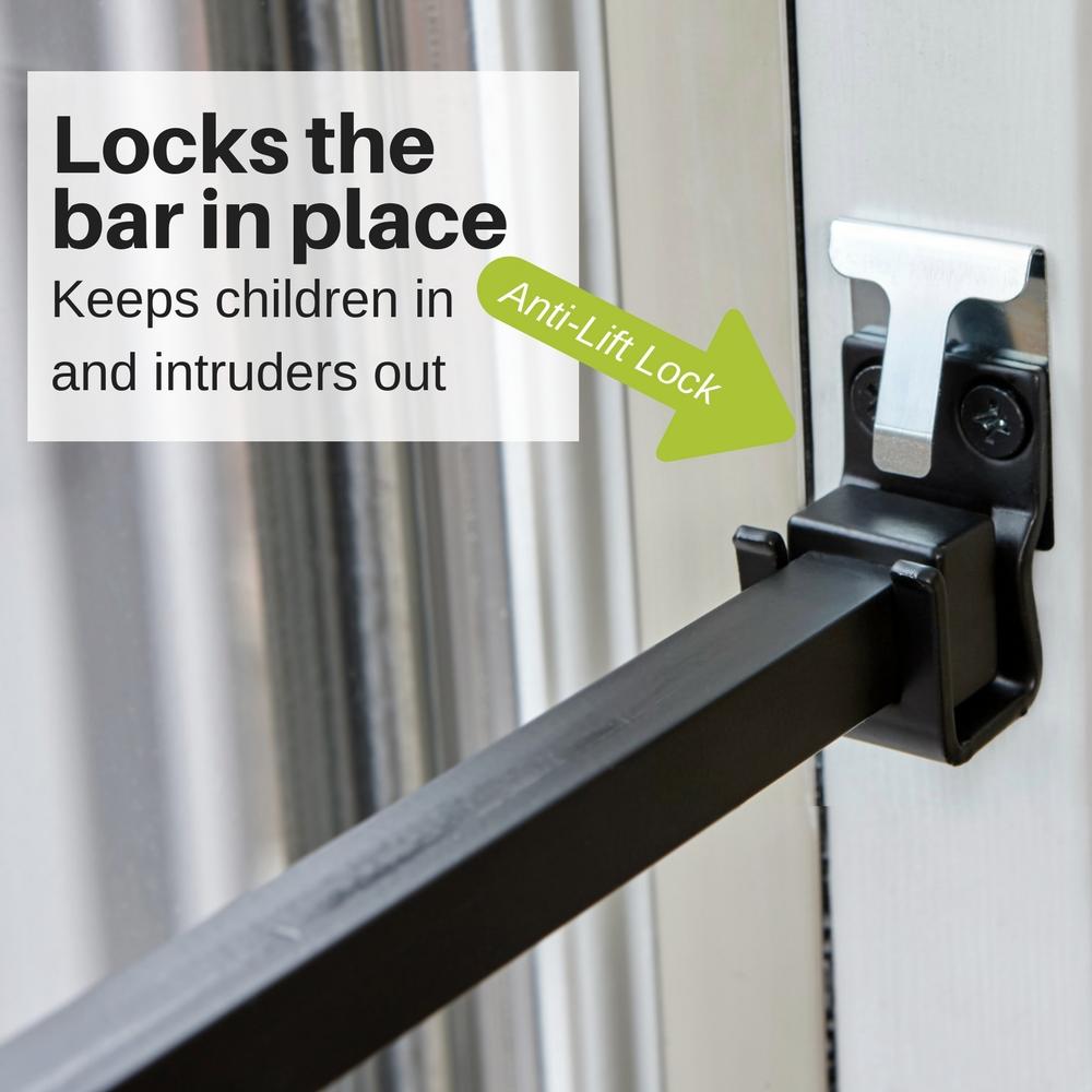 Ideal Security Inc. Ideal Security Inc Patio Door Security Bar with Anti-Lift Lock (White)