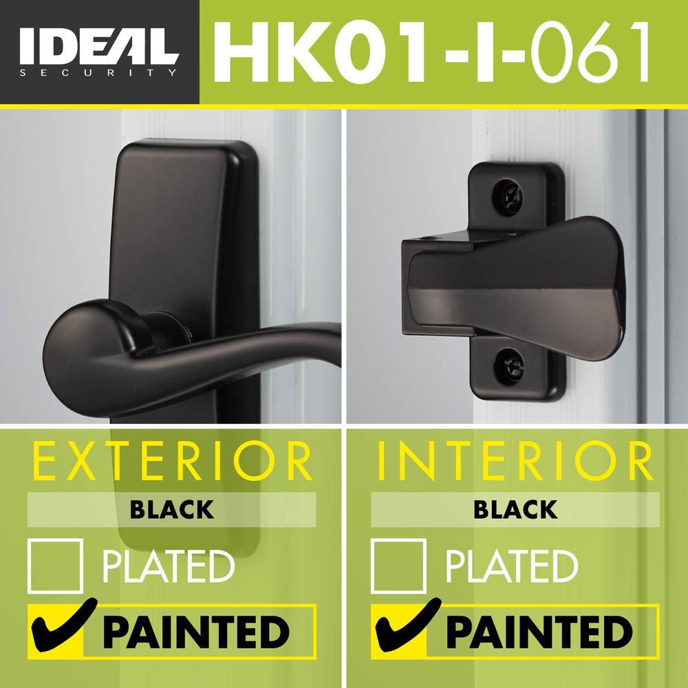 Ideal Security Inc. Deluxe Storm and Screen Door Lever Handle and Keyed Deadbolt Painted Black