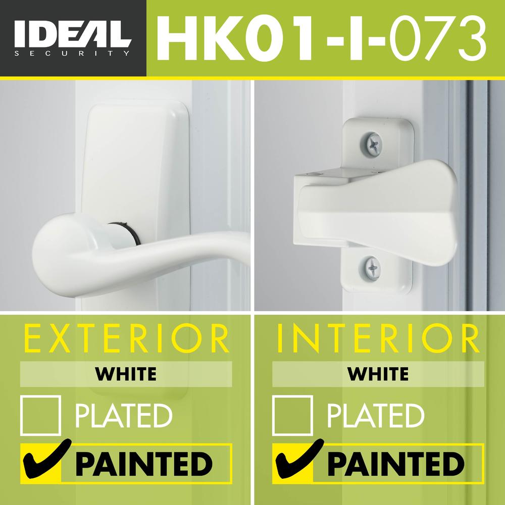 Ideal Security Inc. Deluxe Storm and Screen Door Lever Handle and Keyed Deadbolt Painted White