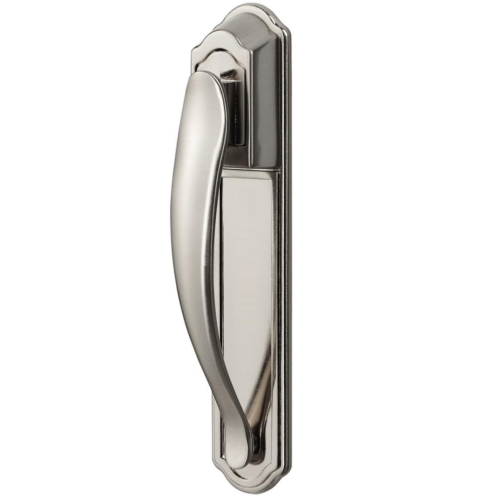 Ideal Security Inc. Storm and Screen Door Pull Handle Set with Back Plate Satin Silver Finish