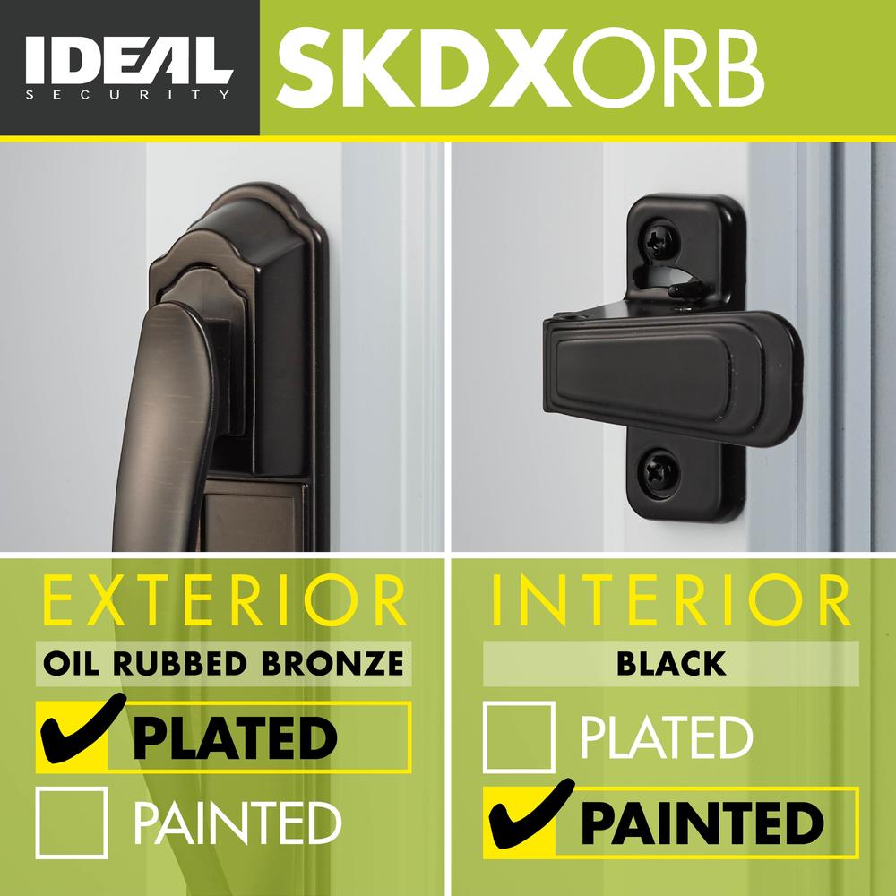 Ideal Security Inc. Storm and Screen Door Pull Handle Set with Back Plate Oil Rubbed Bronze Finish