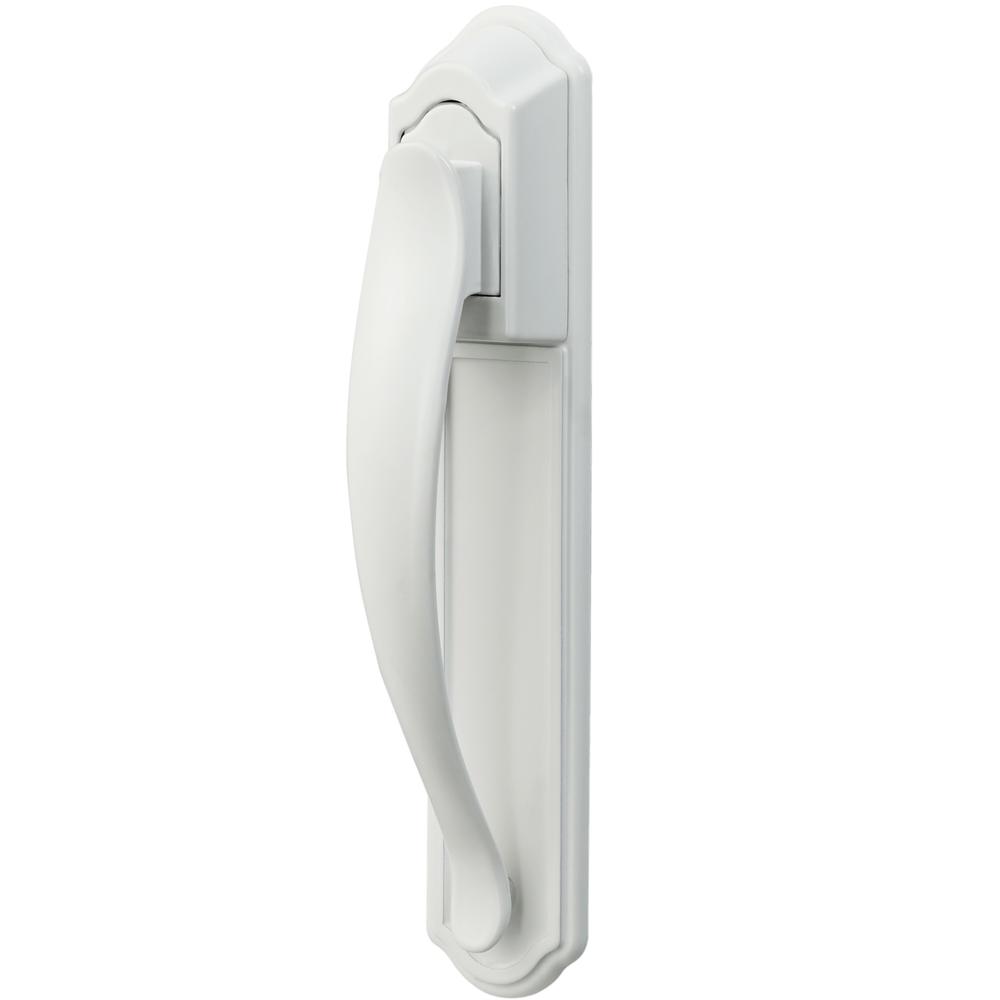Ideal Security Inc. Storm and Screen Door Pull Handle Set with Back Plate Painted White