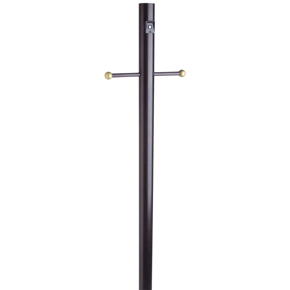 Design House 502047 Outdoor Lamp Post with Cross Arm and Photo Eye  80-Inch by 3-Inch  Black Finish
