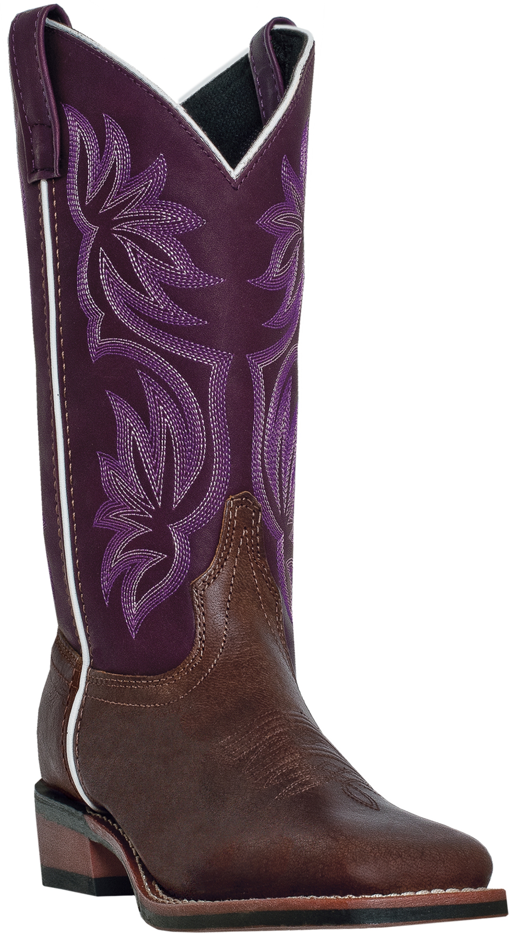 Laredo Women's Gorge Tan/Purple 11 Caimen Cowboy Boot