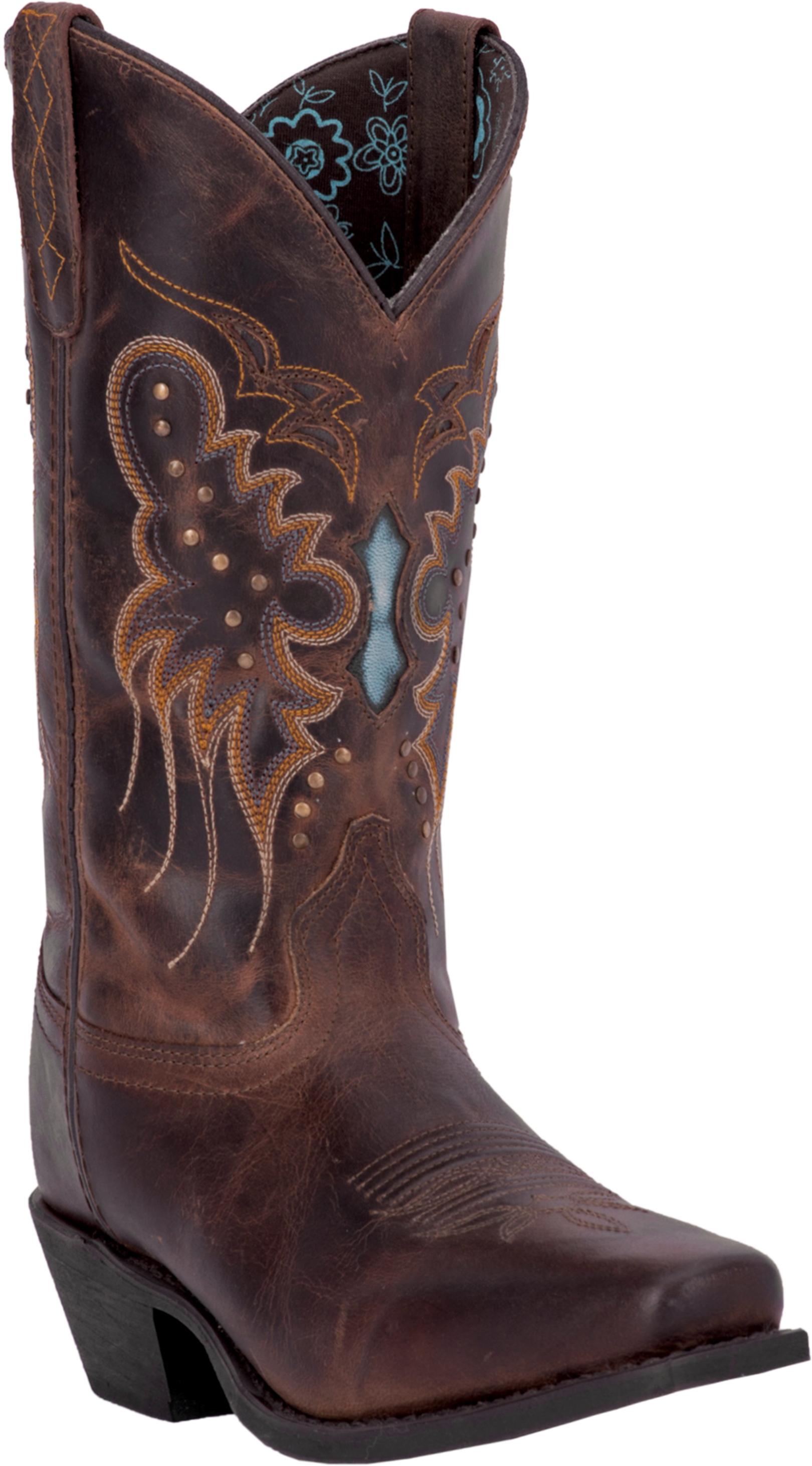 Laredo Women's Cora Brandy 11 Cowboy Boot W/ Inlay & Studs
