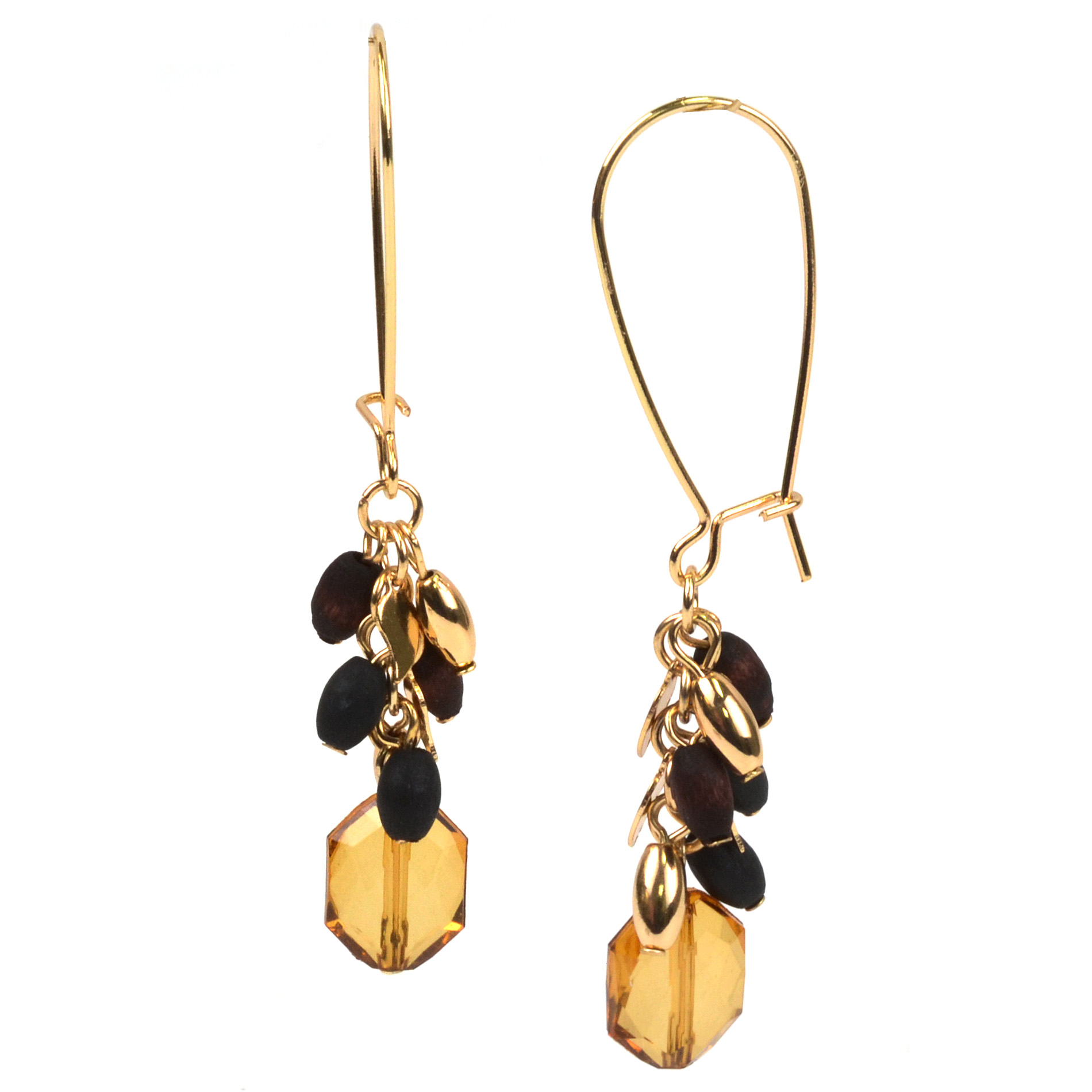 Jaclyn Smith Women’s Beaded Cluster Wire Earrings, Yellow Jaclyn Smith Women’s Beaded Cluster Wire Earrings, Yellow