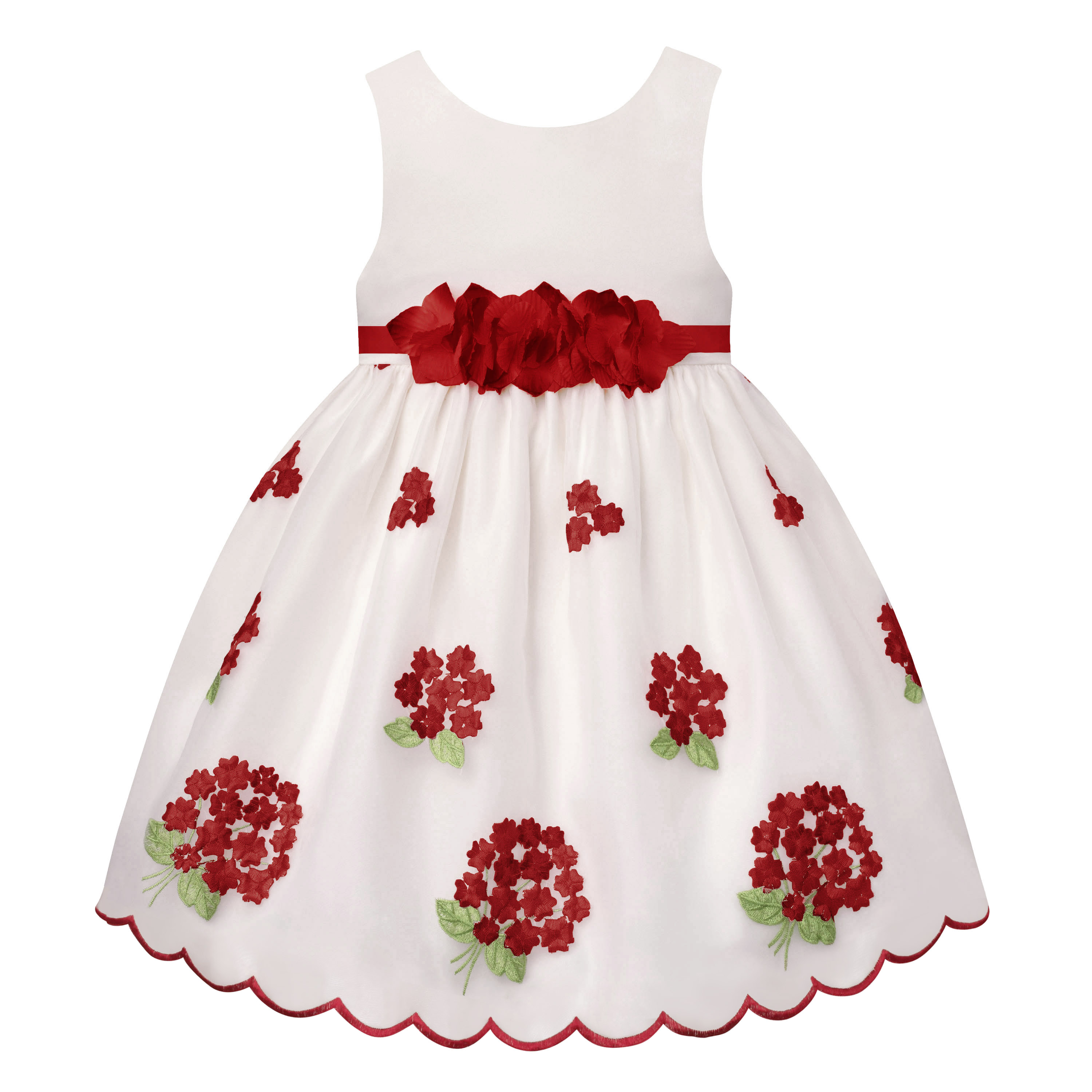 American Princess Infant And Toddler Girls Embroidered Sleeveless Dress
