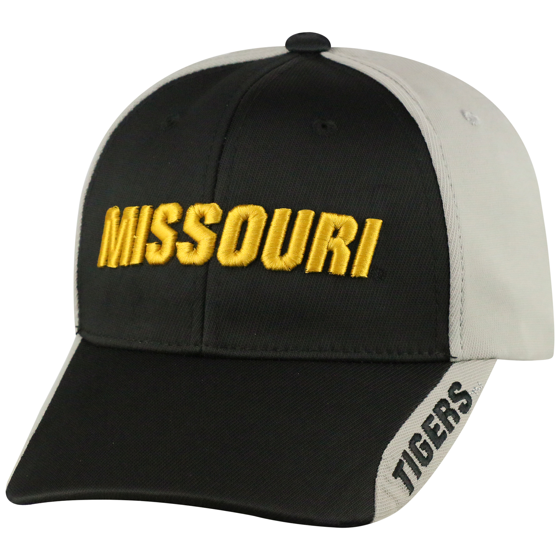Cappello da baseball MISSOURI TIGERS MIZZOU nero regolabile berretto
