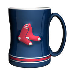 MLB AWM Boston Red Sox Coffee Mug - 14oz Sculpted Relief - Blue