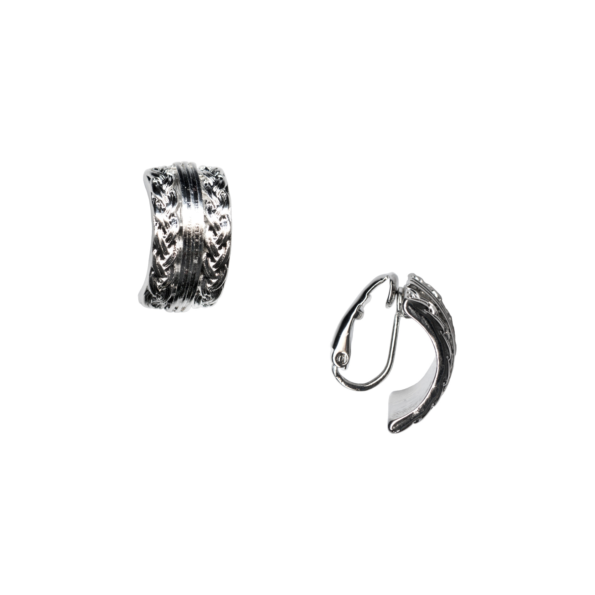 Jaclyn Smith Women&#8217;s Braided Hoop Clip-On Earrings