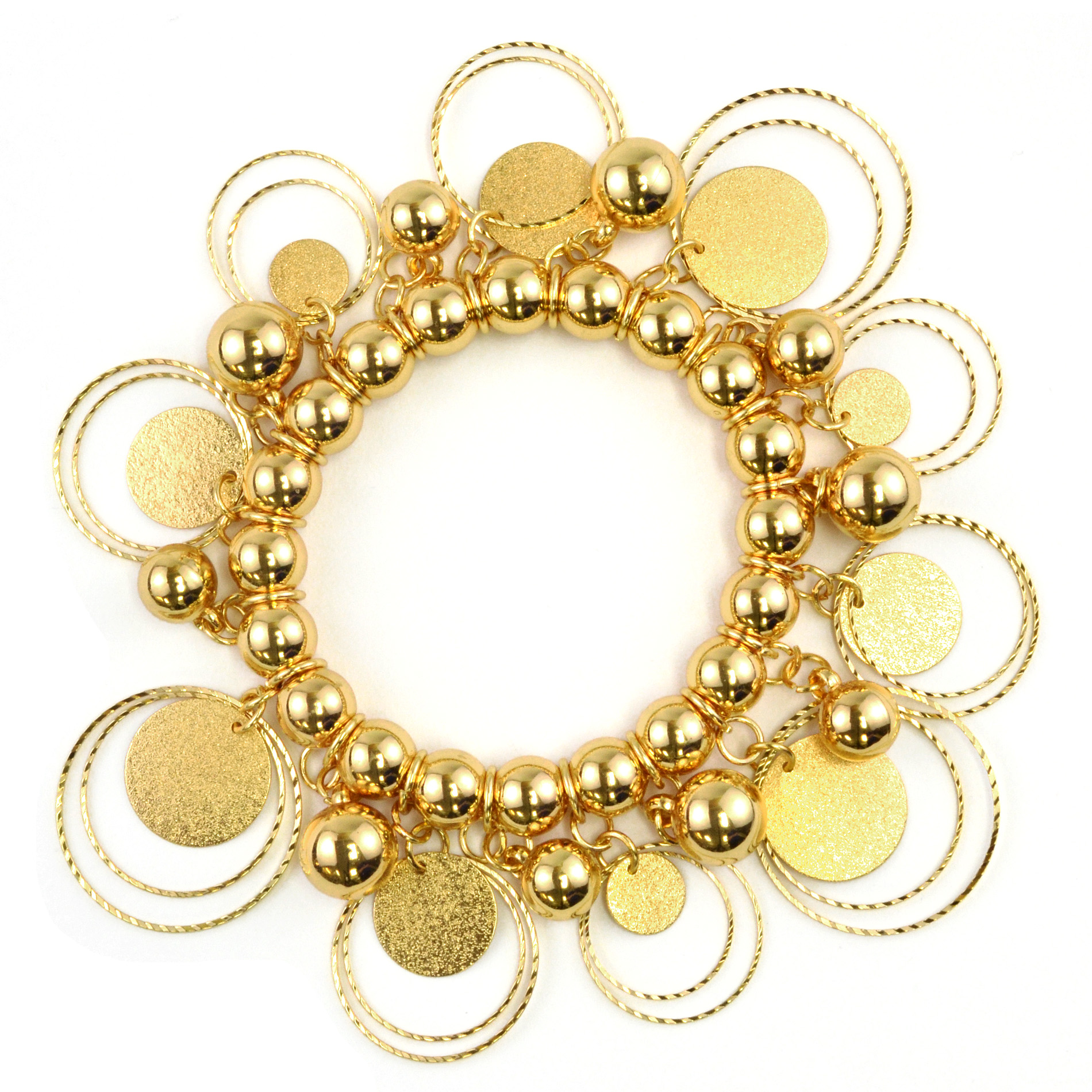 Attention Plus Women&#8217;s Gold-Tone Beaded Stretch Bracelet
