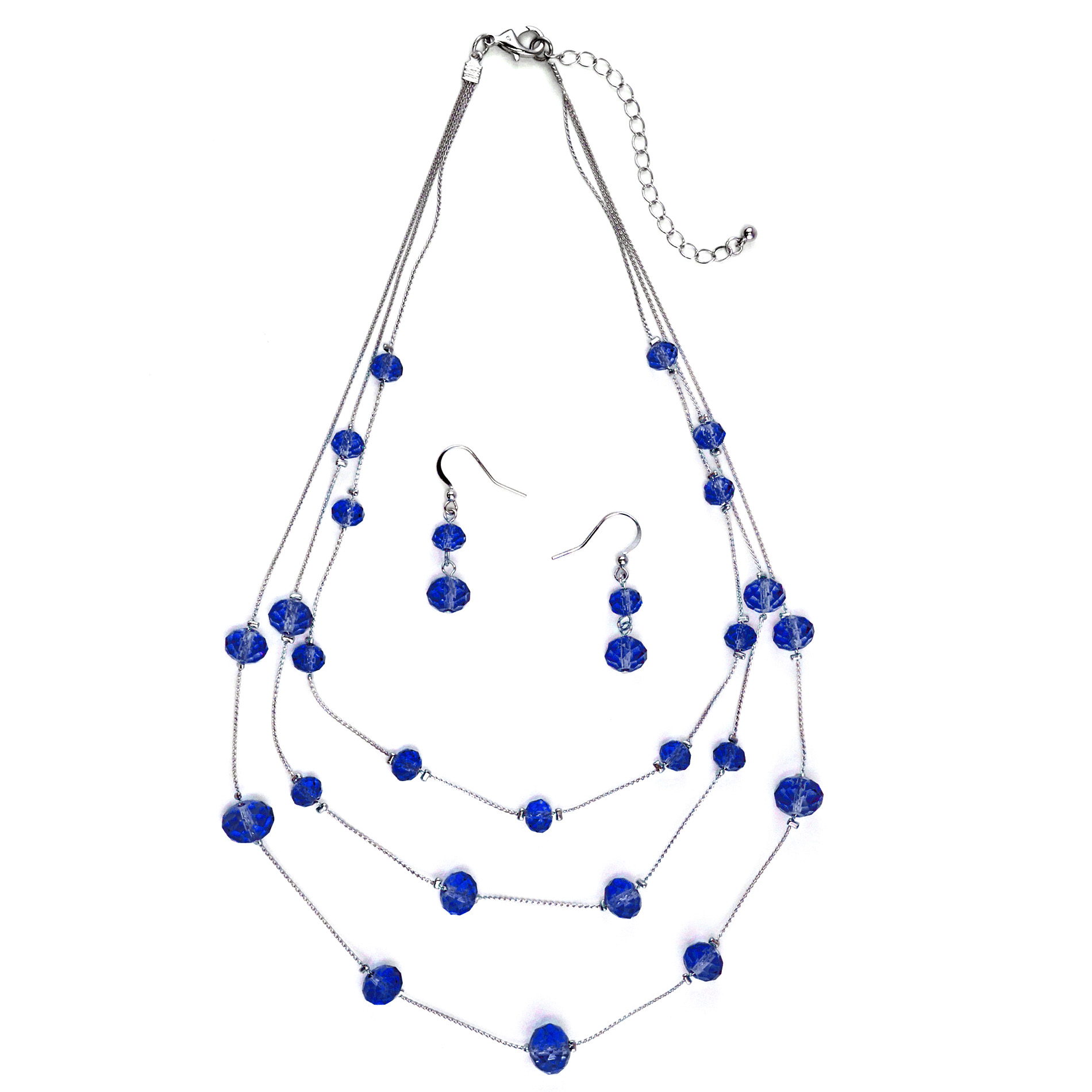 Jaclyn Smith Women&#8217;s Bead Illusion Necklace & Earrings Set