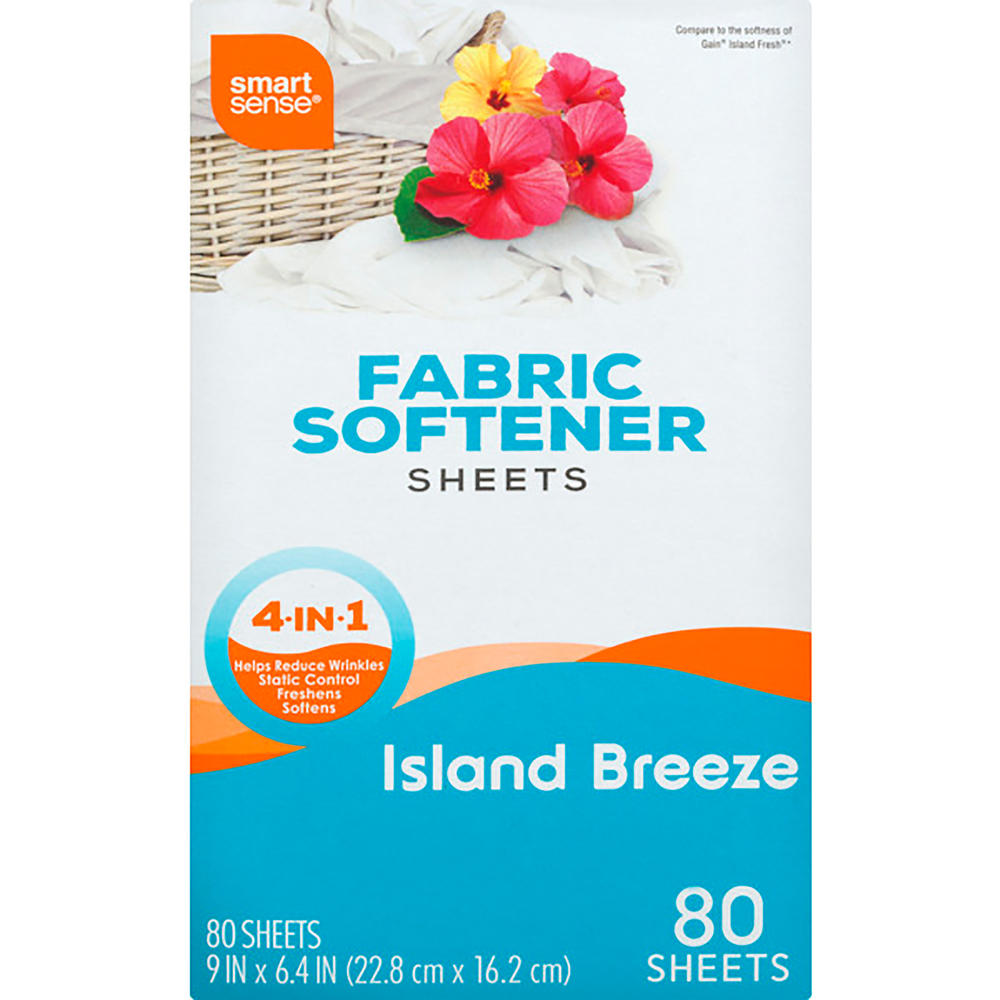 Smart Sense Fabric Softener Island Breeze Sheets, 80 Count