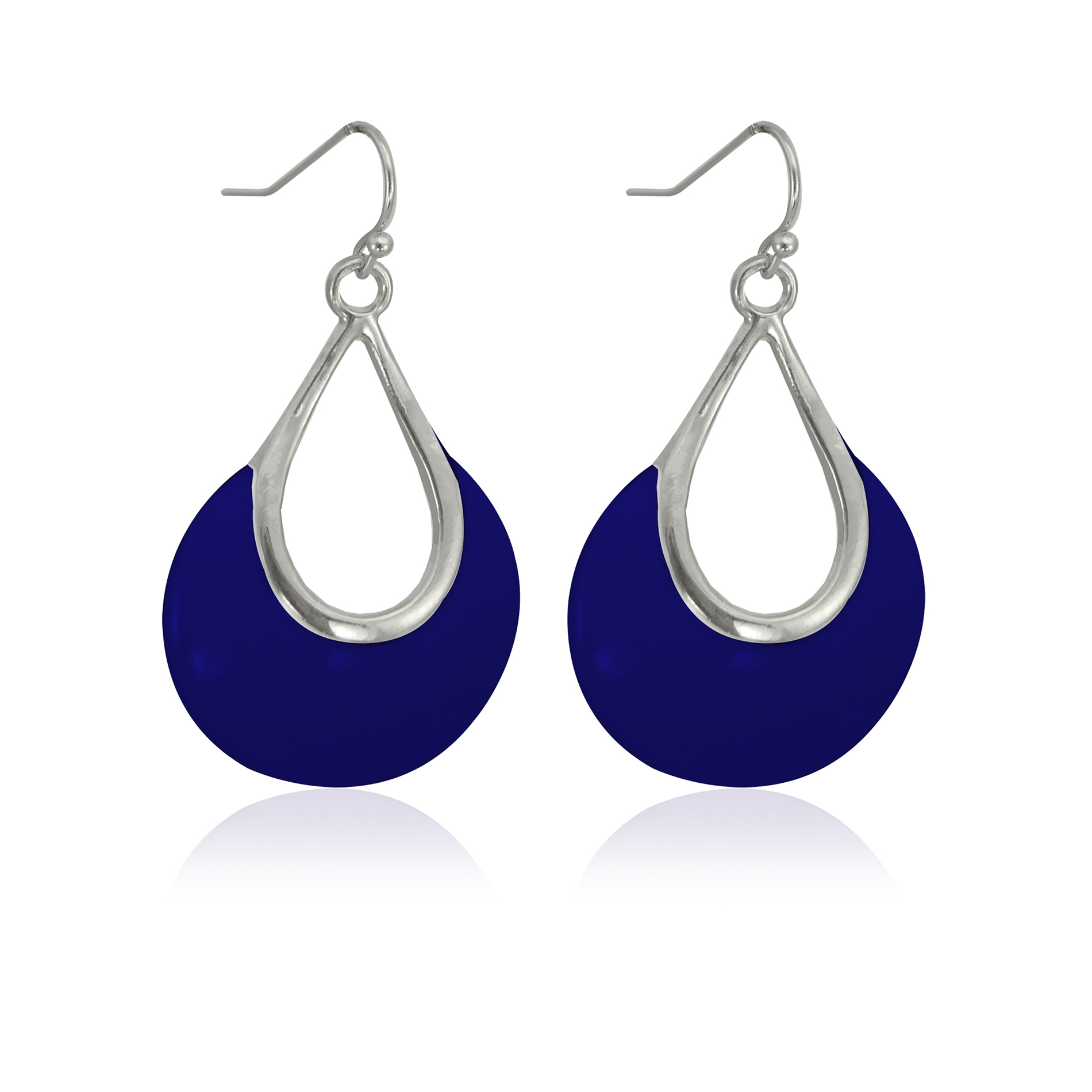 Women's Blue Fish-Hook Earrings