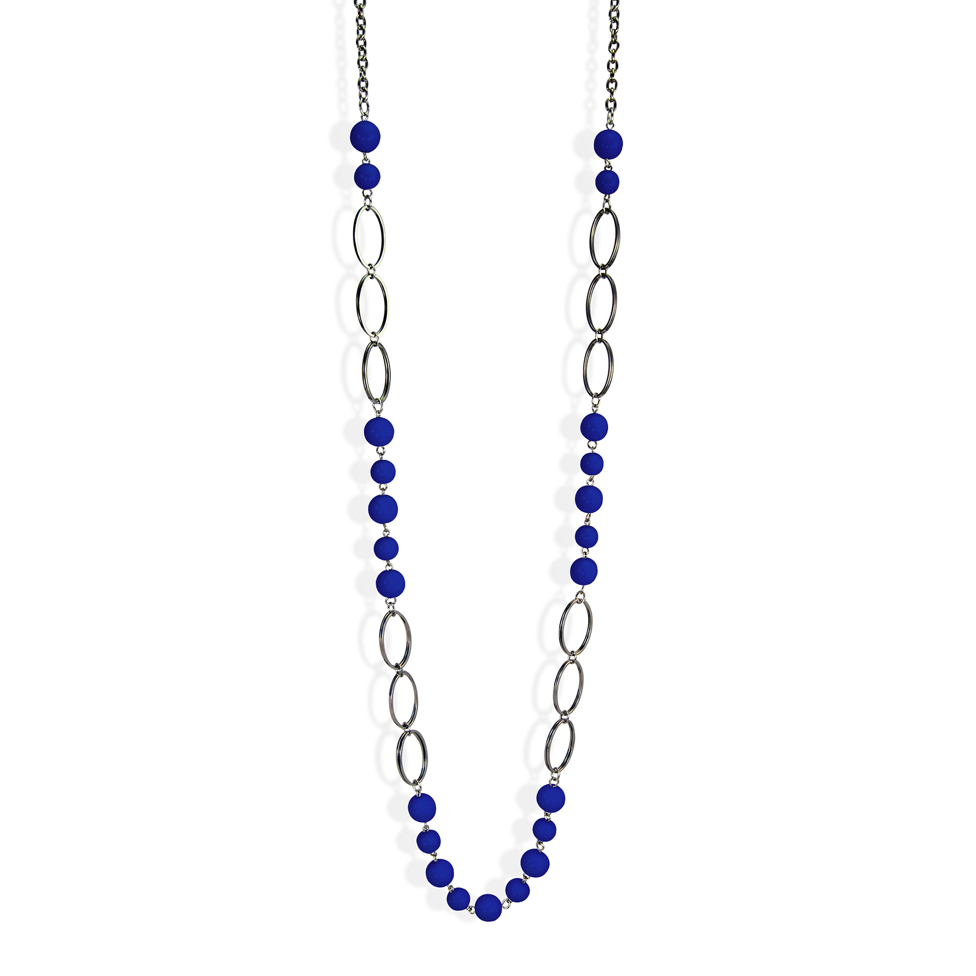 Women's Blue Acrylic Bead Necklace