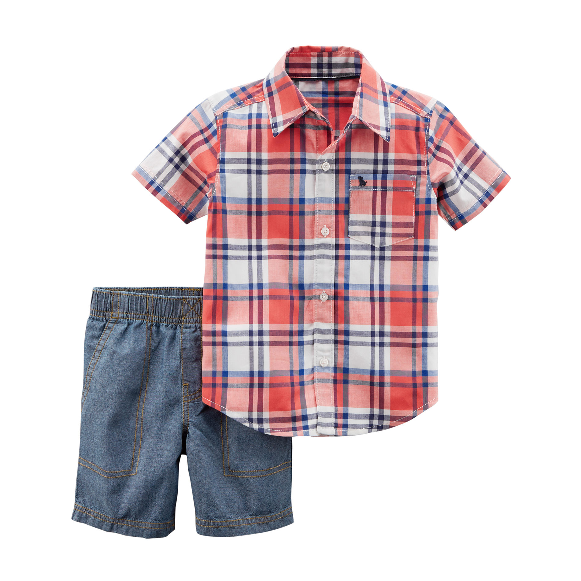 Carter's Infant Boys&#8217; Shirt & Shorts Set - Plaid