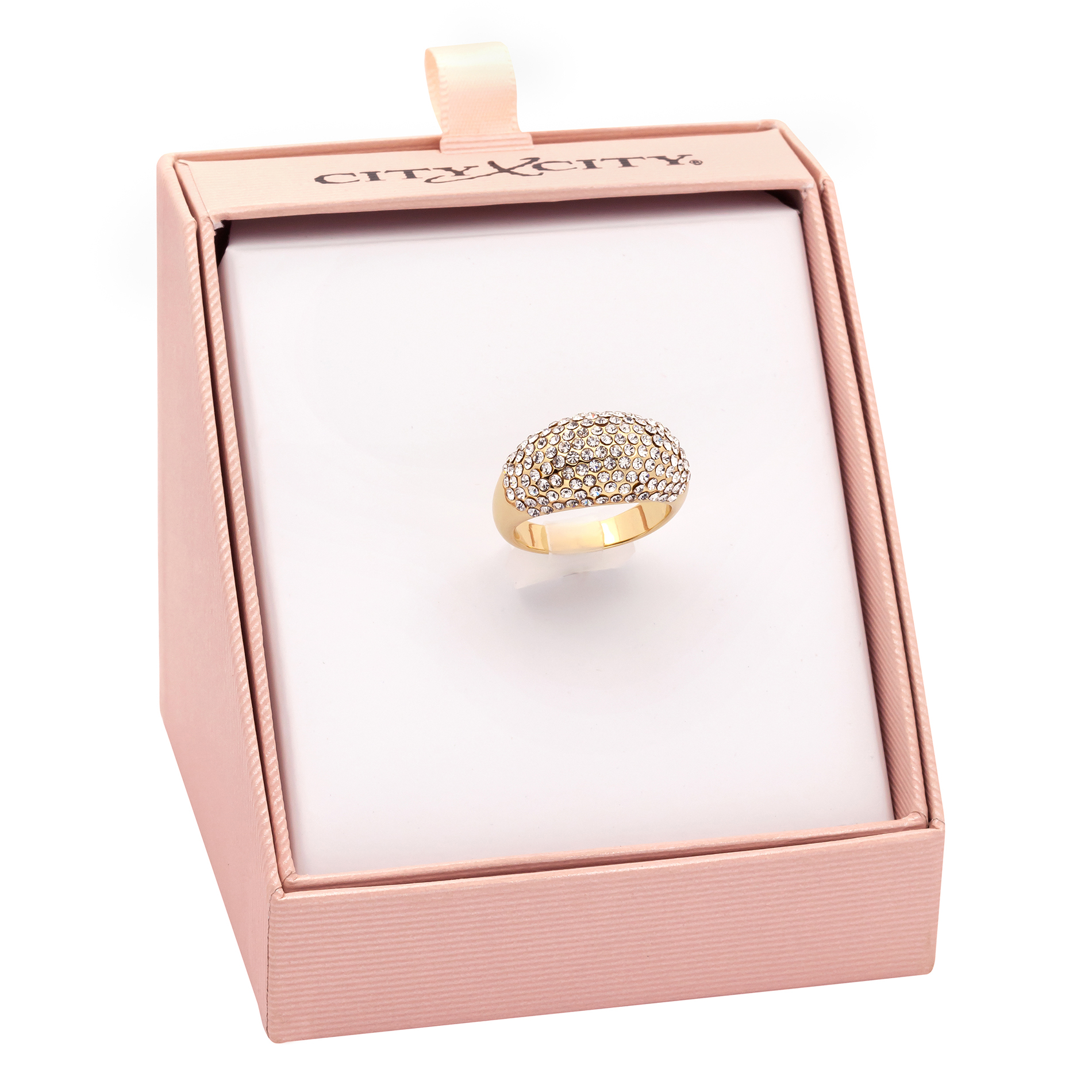 City by City Women&#8217;s Embellished Dome Ring