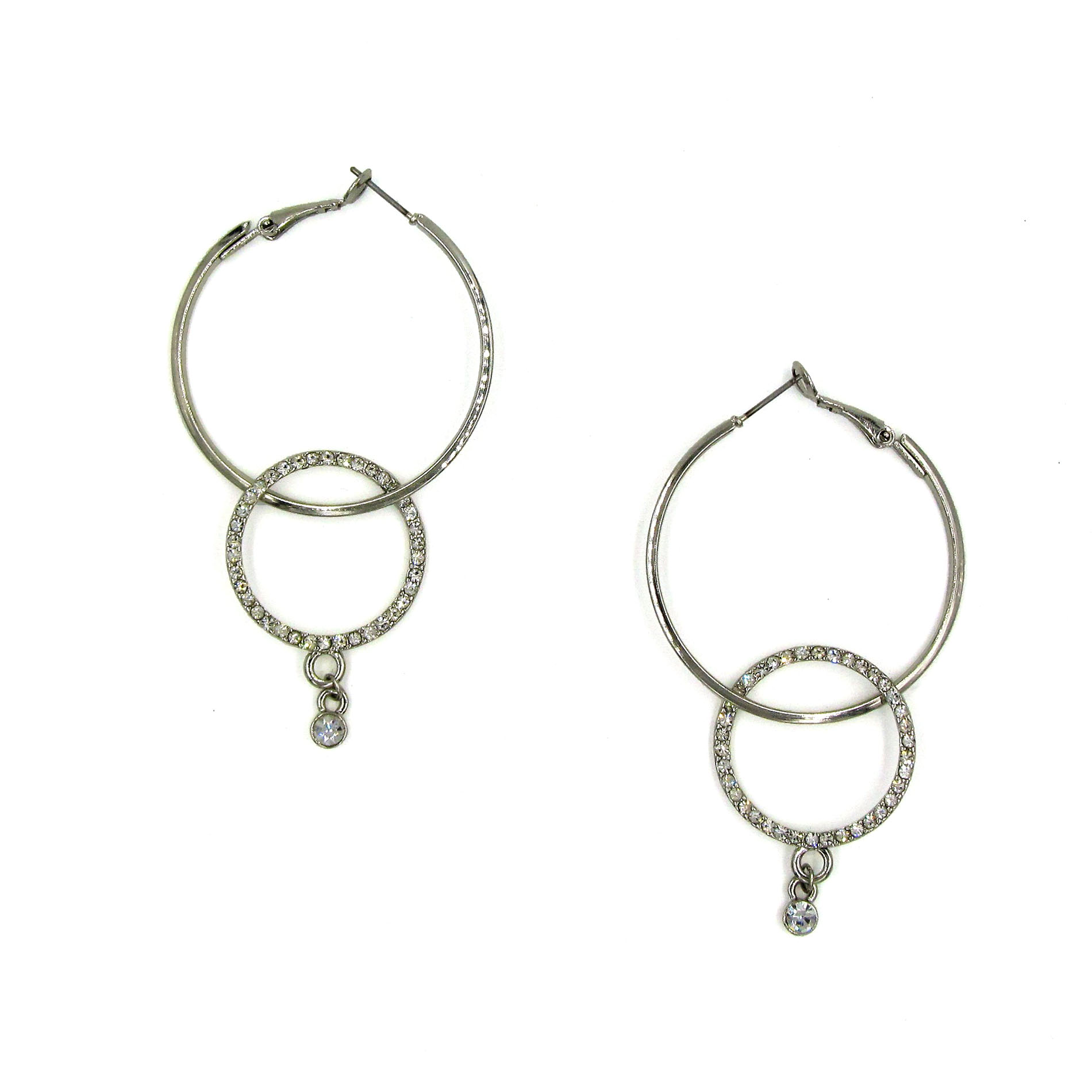 Studio S Embellished Clutchless Hoop Earrings
