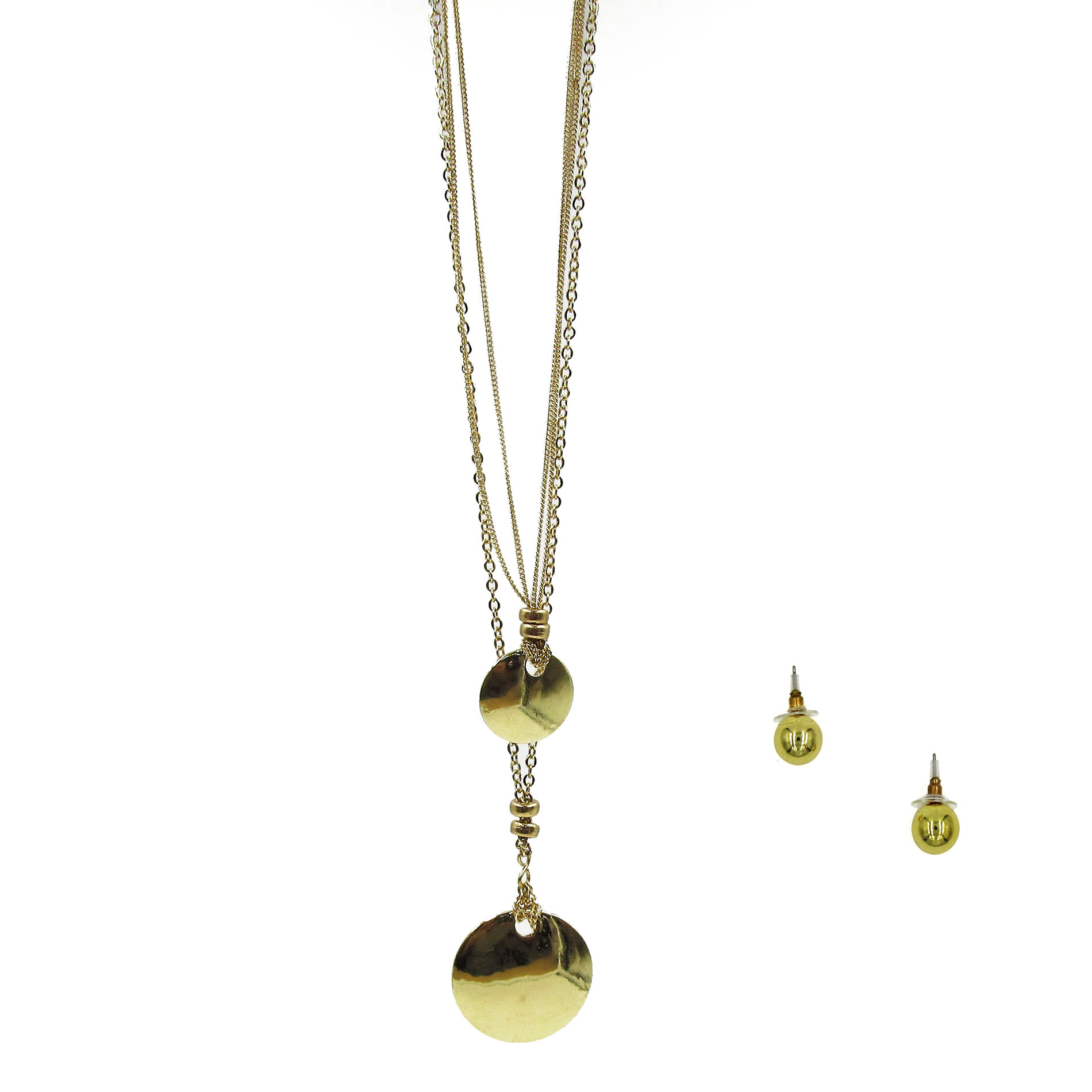 Studio S Gold-Tone Hi-Low Necklace & Earrings Set