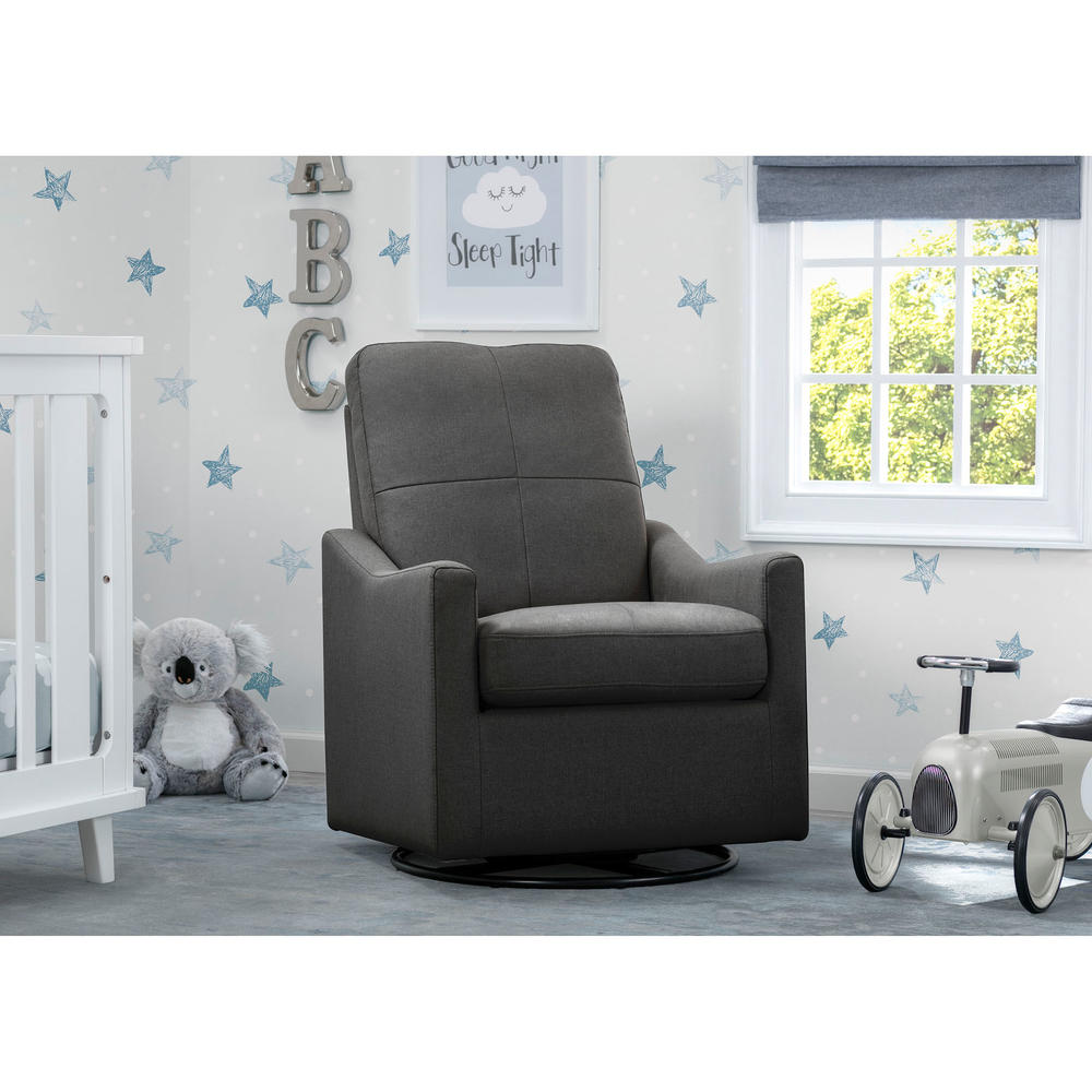 Delta Children  Kenwood Nursery Glider Swivel Rocker Chair,Charcoal