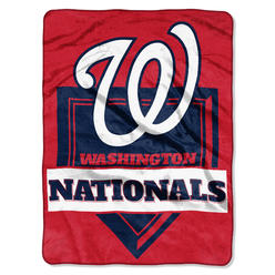 MLB RC Washington Nationals Blanket 60x80 Raschel Home Plate Design Special Order