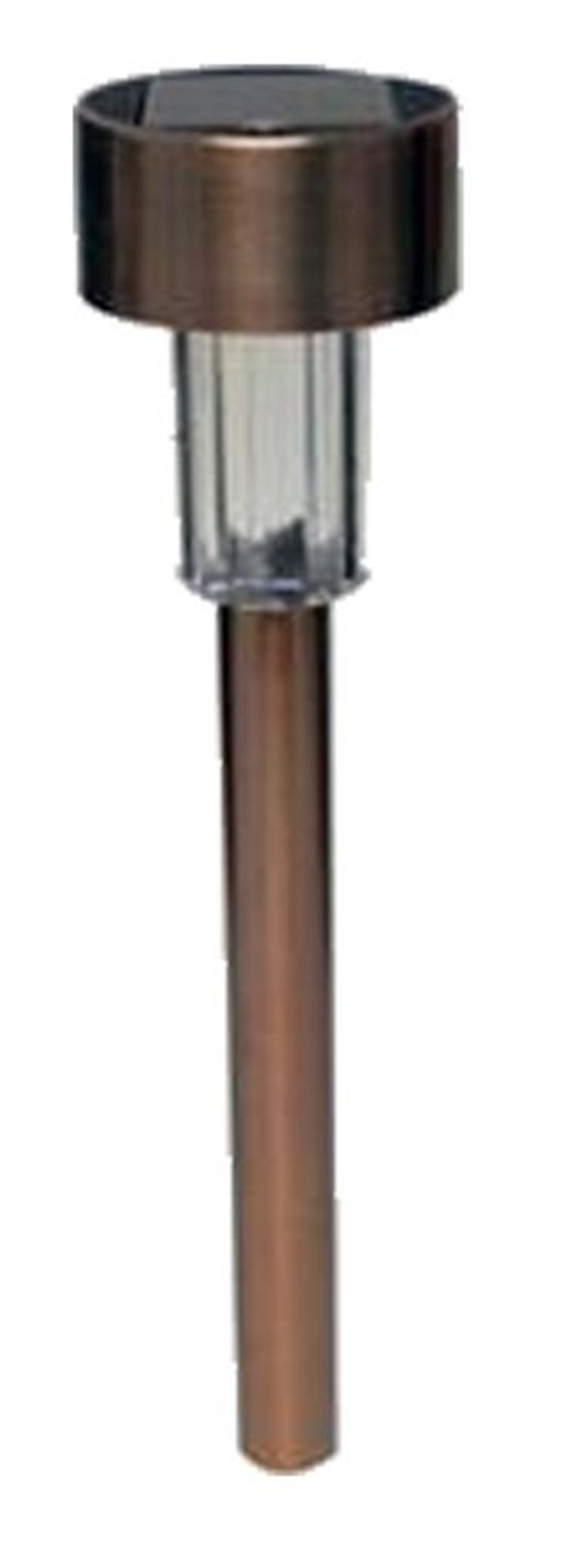 10" Copper Round Solar Mini Stake Light w/ Clear Lens - Set Of 12