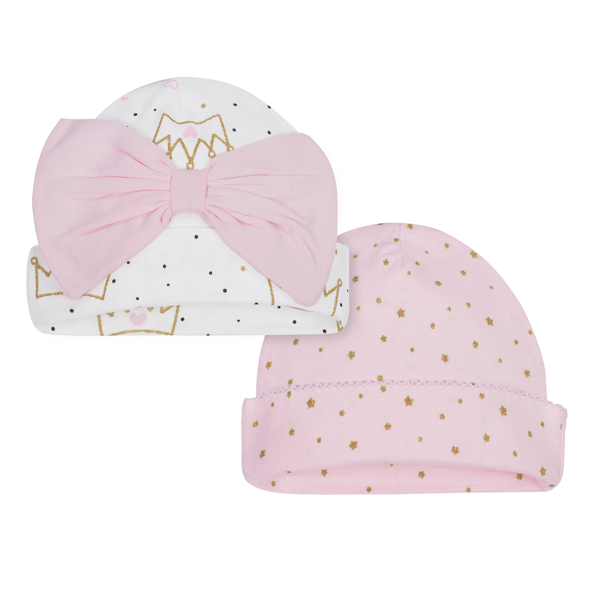 Gerber Infant Girls&#8217; 2-Pack Cuffed Caps