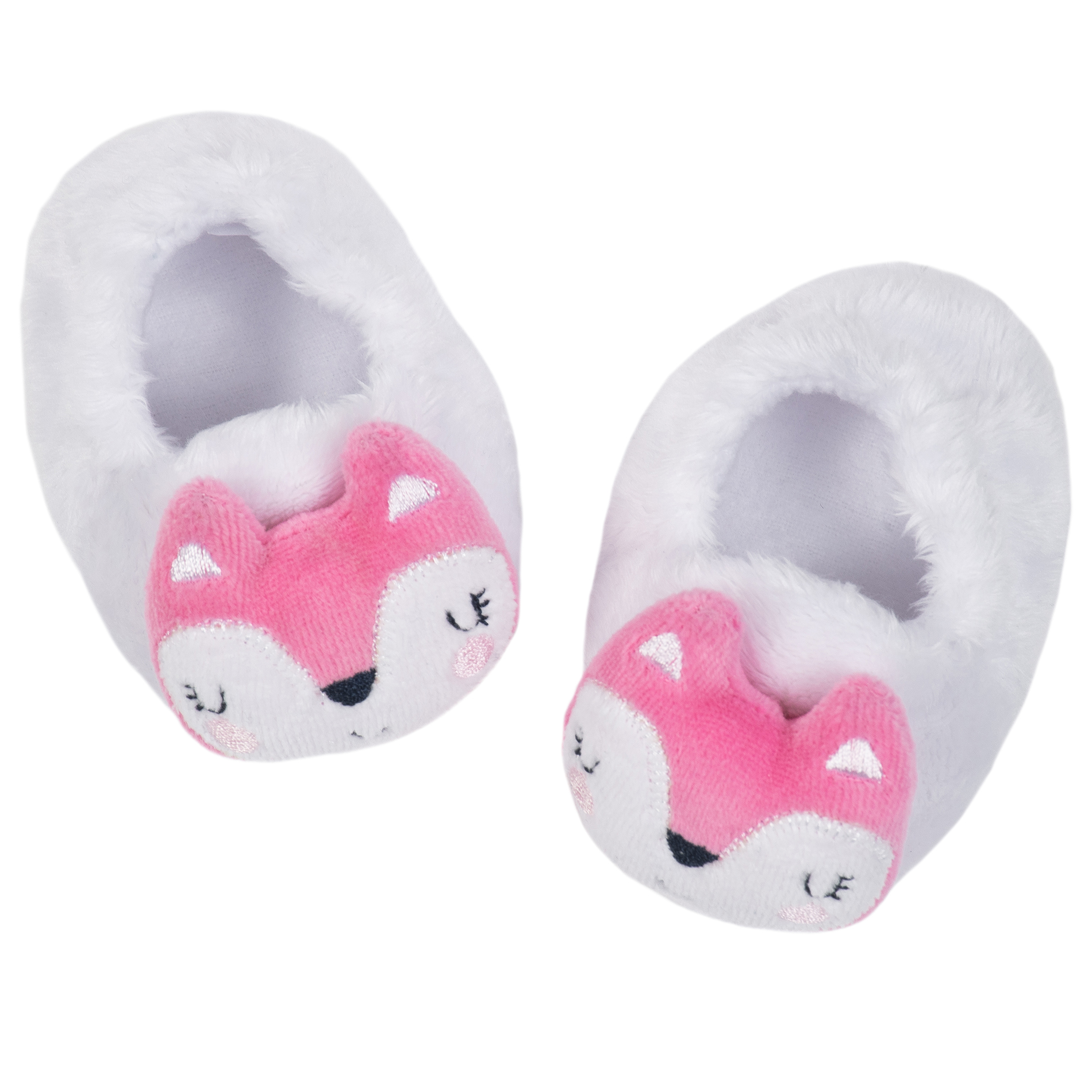 Gerber Childrenswear Infants’ Velboa Booties, White Gerber Childrenswear Infants’ Velboa Booties, White