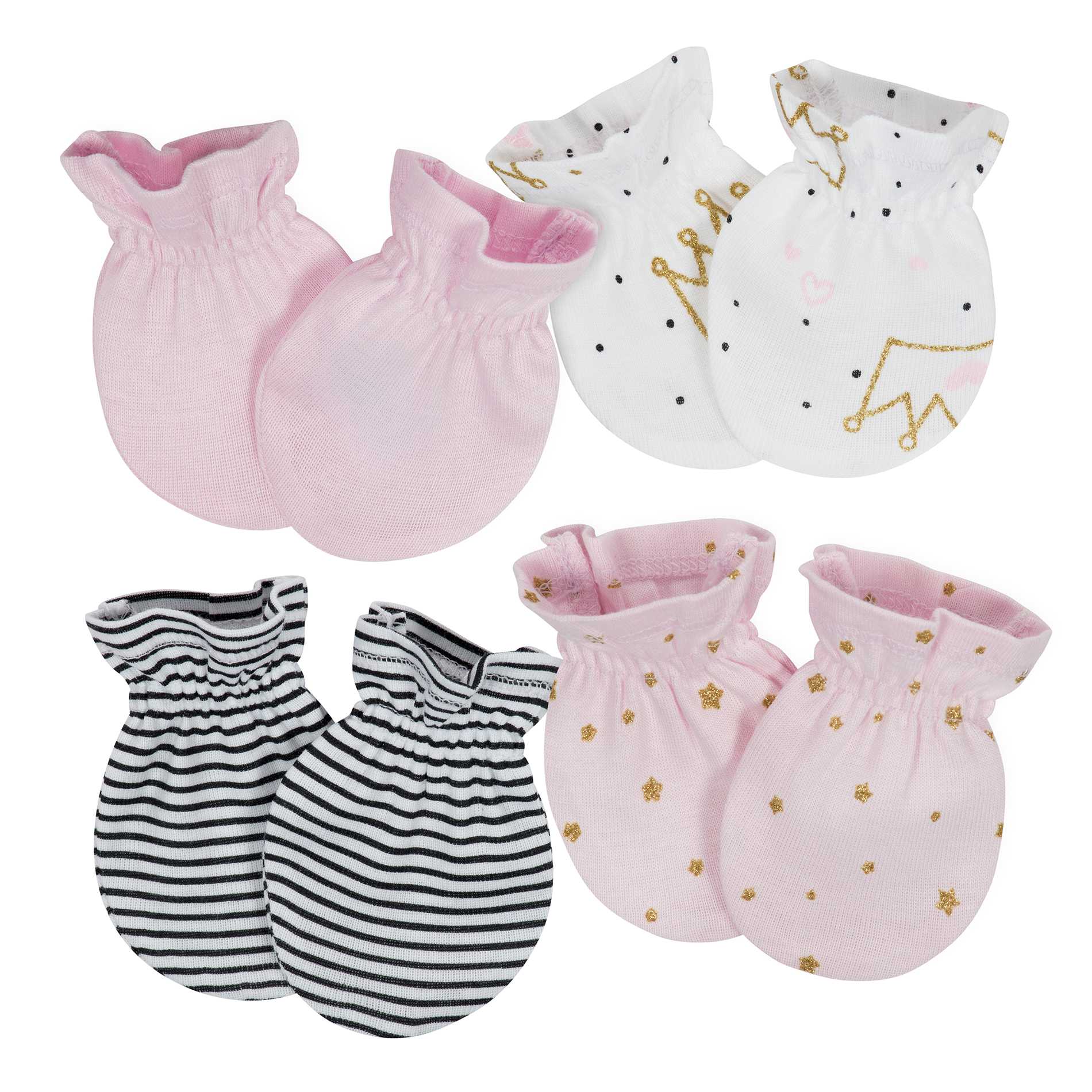 Gerber Childrenswear Infants’ Assorted 4-Pack Mittens, Multi-color Gerber Childrenswear Infants’ Assorted 4-Pack Mittens, Multi-color