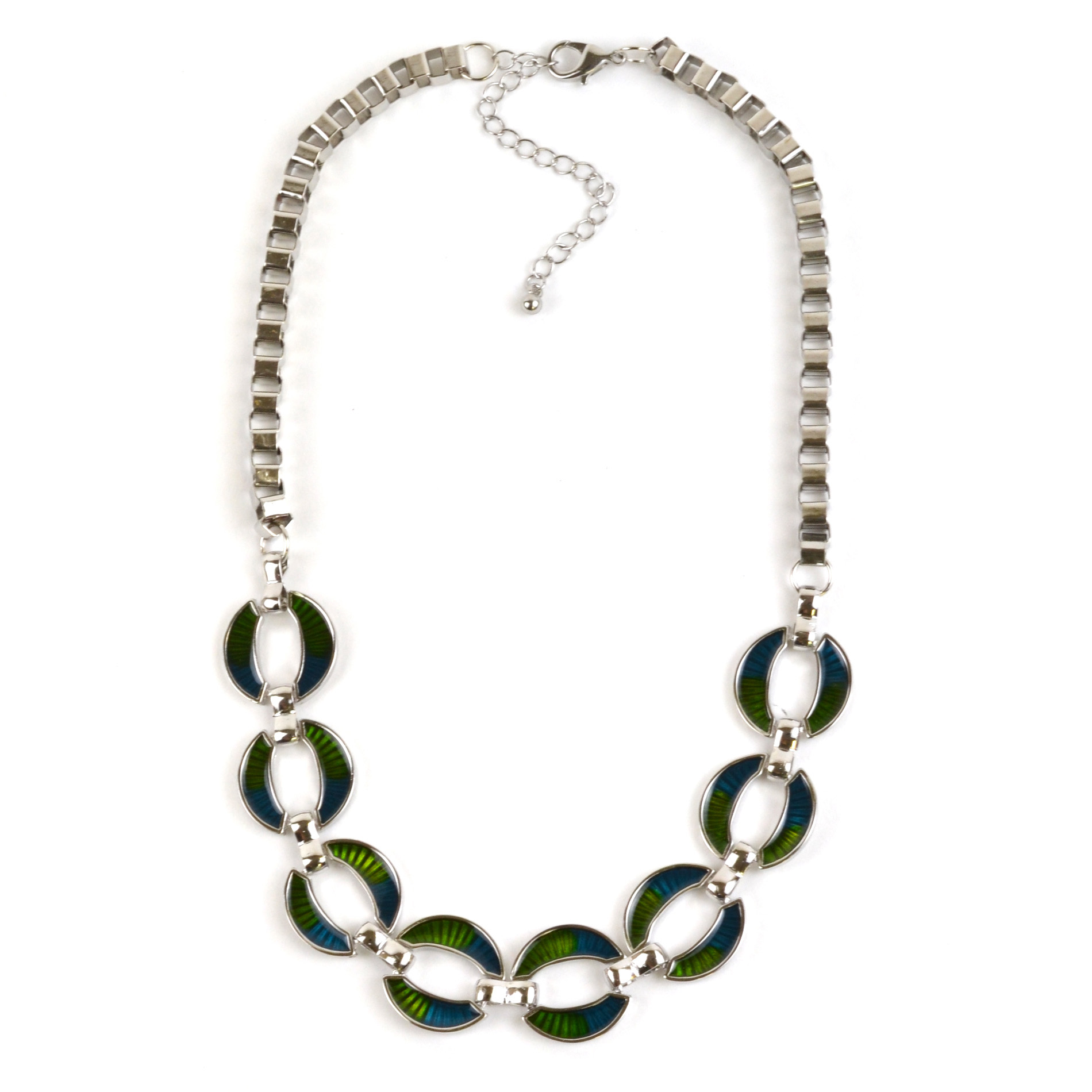 Jaclyn Smith Blue Ombre Link Necklace Jaclyn Smith Blue Ombre Link Necklace