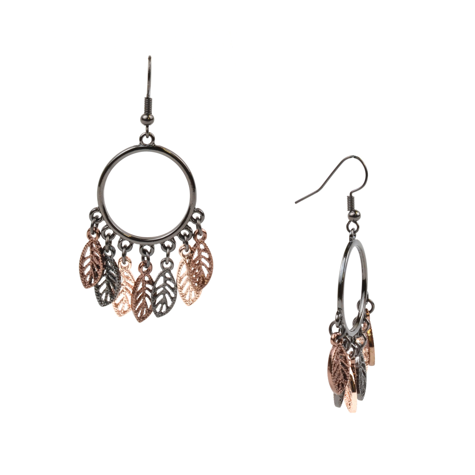 Jaclyn Smith Leaf-Circle Drop Earrings, Grey Jaclyn Smith Leaf-Circle Drop Earrings, Grey