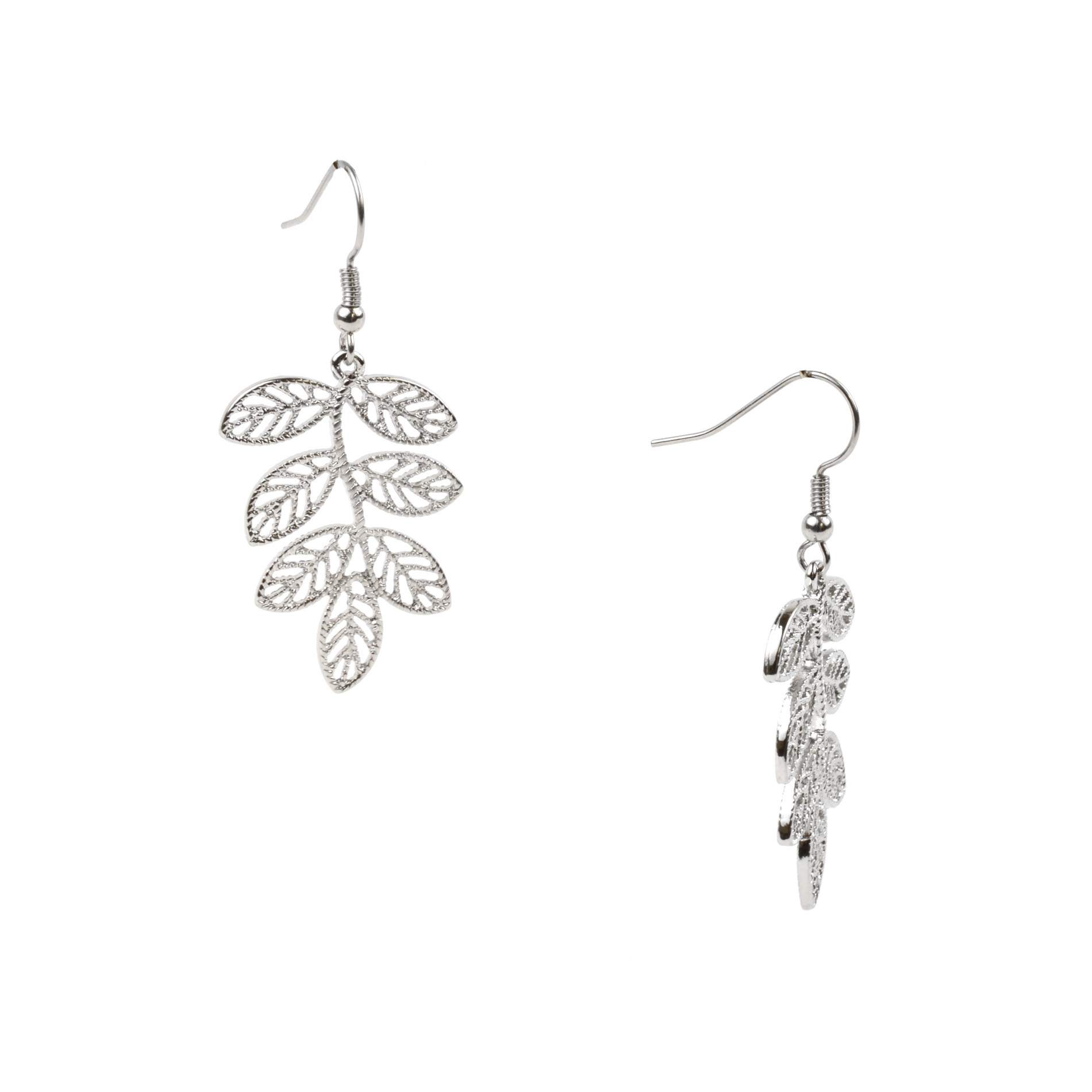 Jaclyn Smith Filigree Leaf Earrings, Silver Jaclyn Smith Filigree Leaf Earrings, Silver