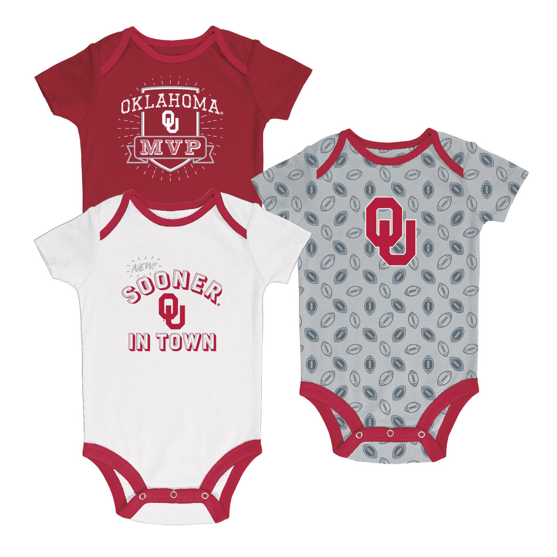 NCAA Infant Boys&#8217; 3pc. Bodysuits - Oklahoma Sooners