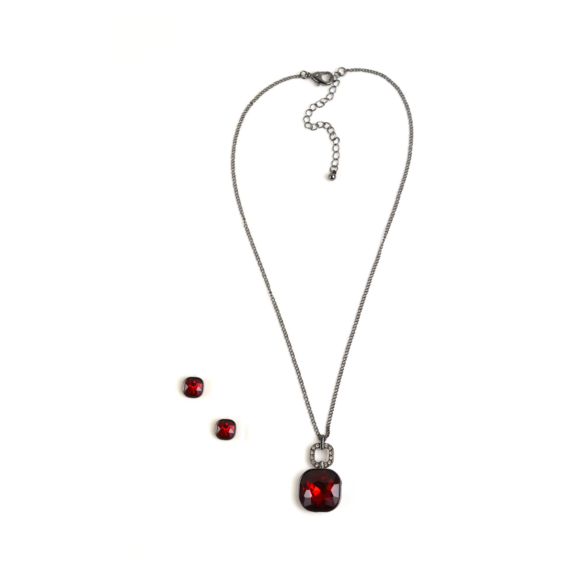 Jaclyn Smith Embellished Necklace & Earrings Set, Red Jaclyn Smith Embellished Necklace & Earrings Set, Red