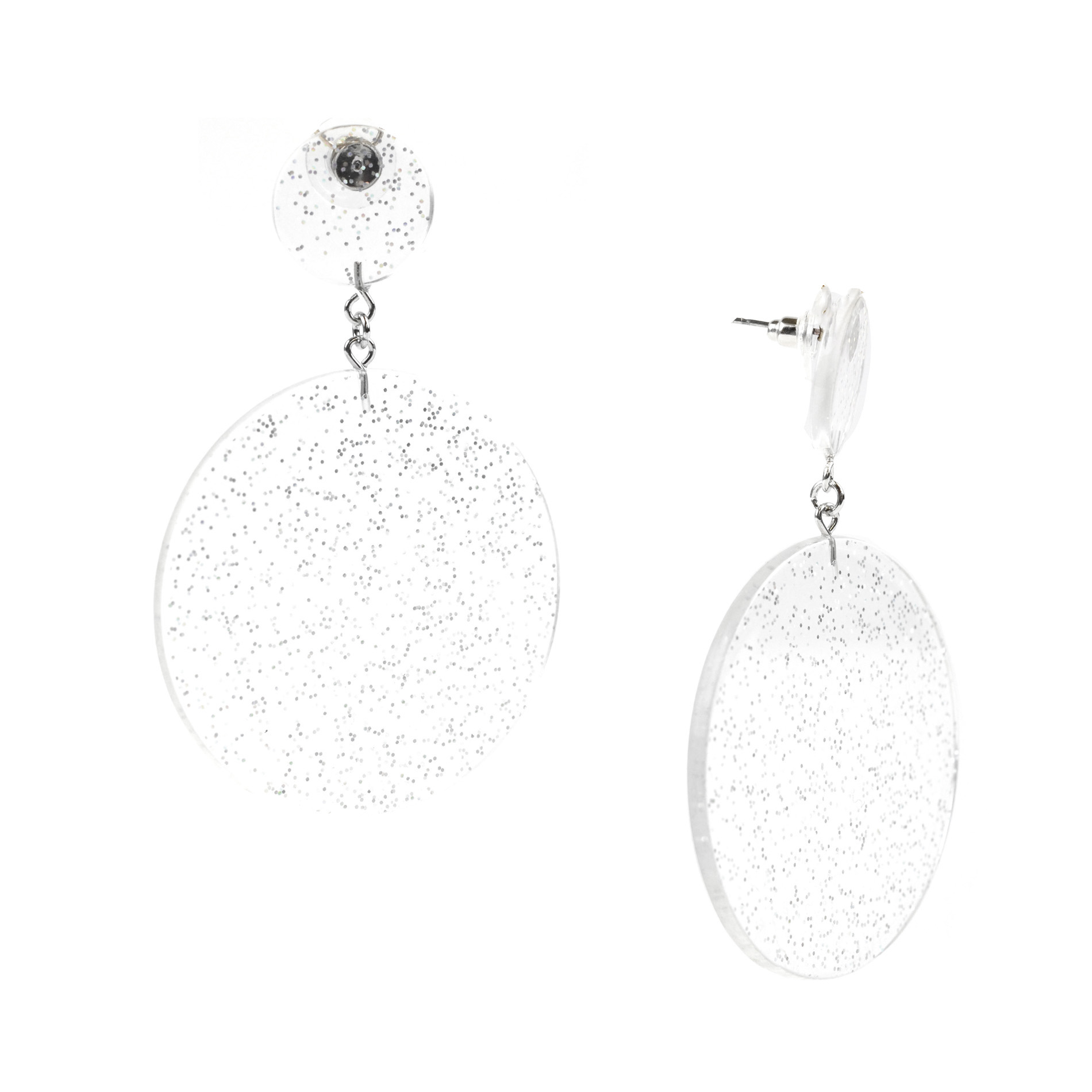 Attention Lucite Disc Earrings