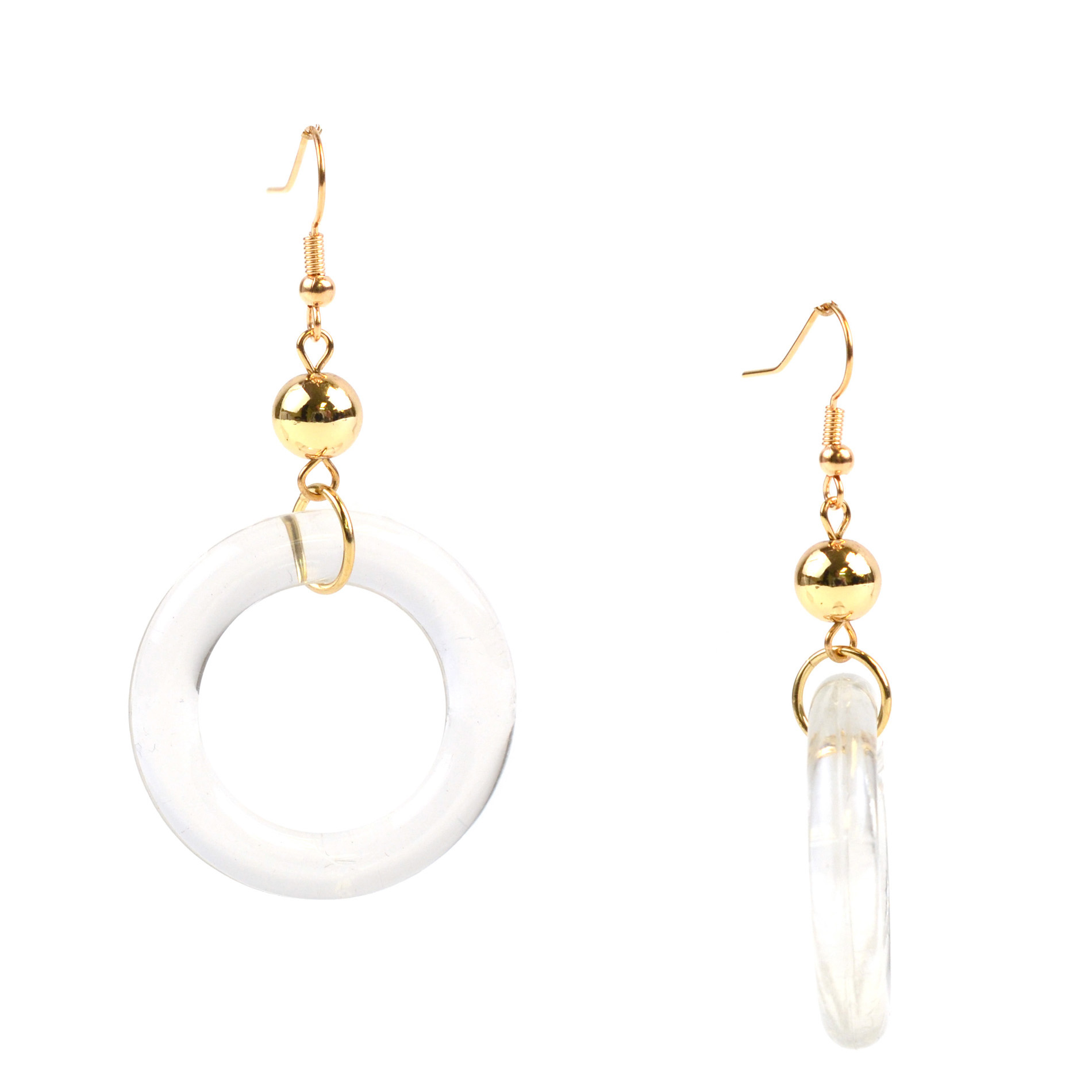 Attention Lucite Ring Drop Earrings