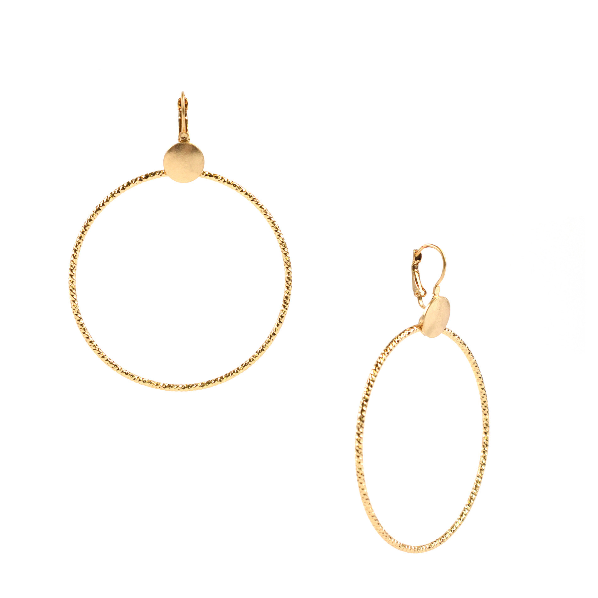 California 90210 Gold-Tone Circular Drop Earrings