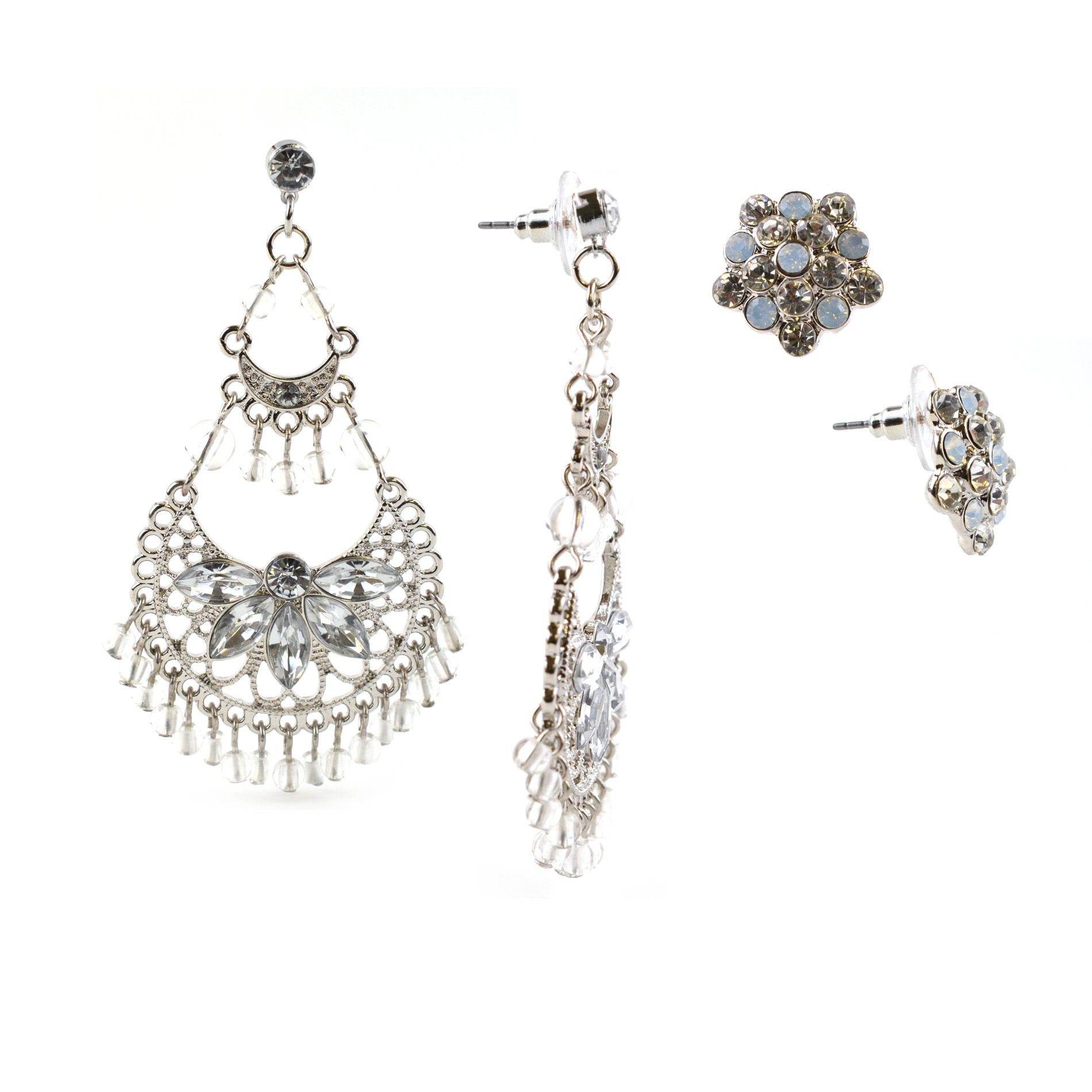 Attention Embellished 2-Pair Earrings Set